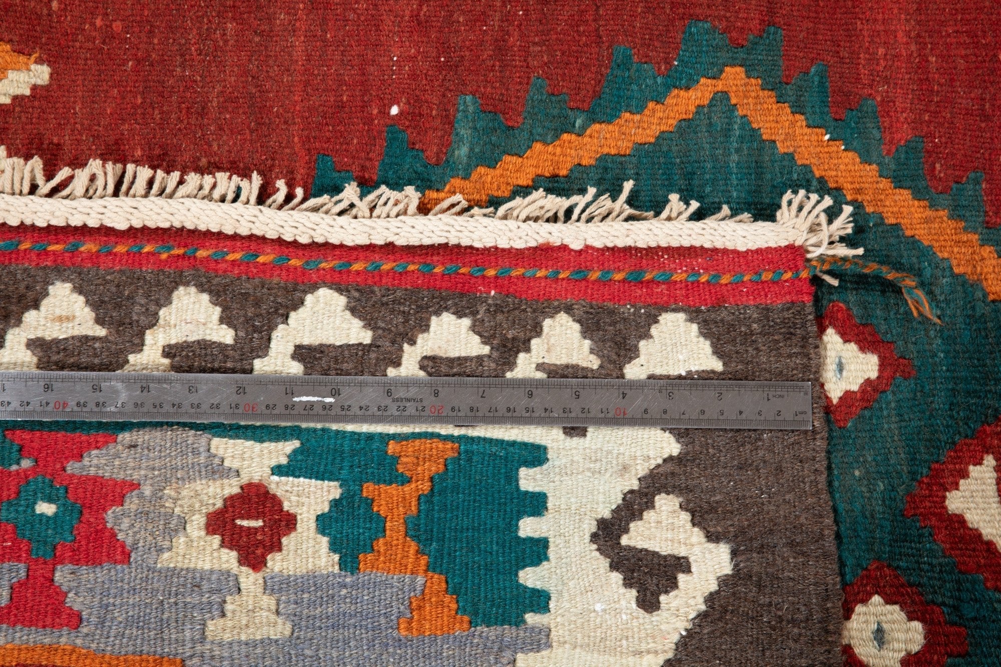 Handwoven Vintage Wool Kilim Rug – 11' 2" x 4' 9" (341 × 149 cm) - Yasi & Fara