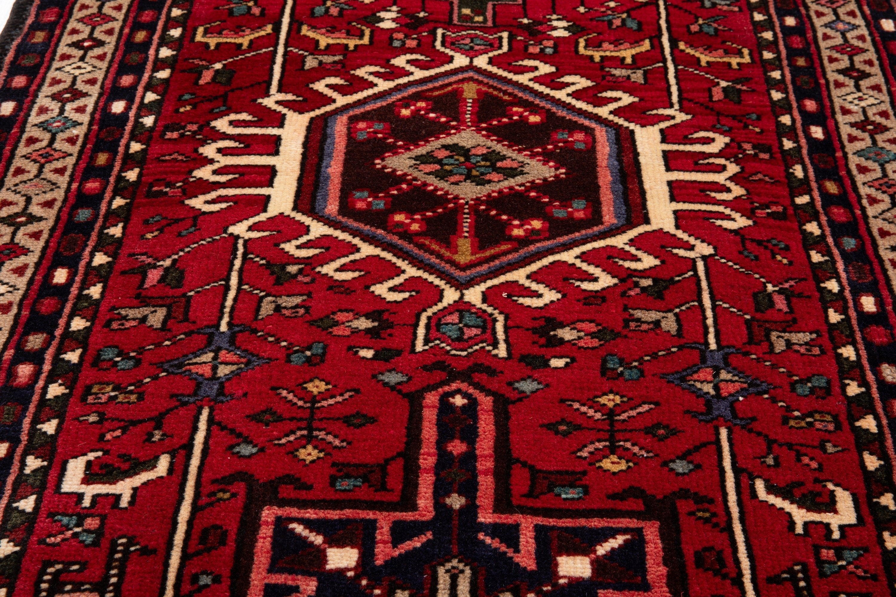 Hand-Knotted Vintage Wool Runner Rug – 12' 11" x 2' 7" (394 x 78 cm) - Yasi & Fara