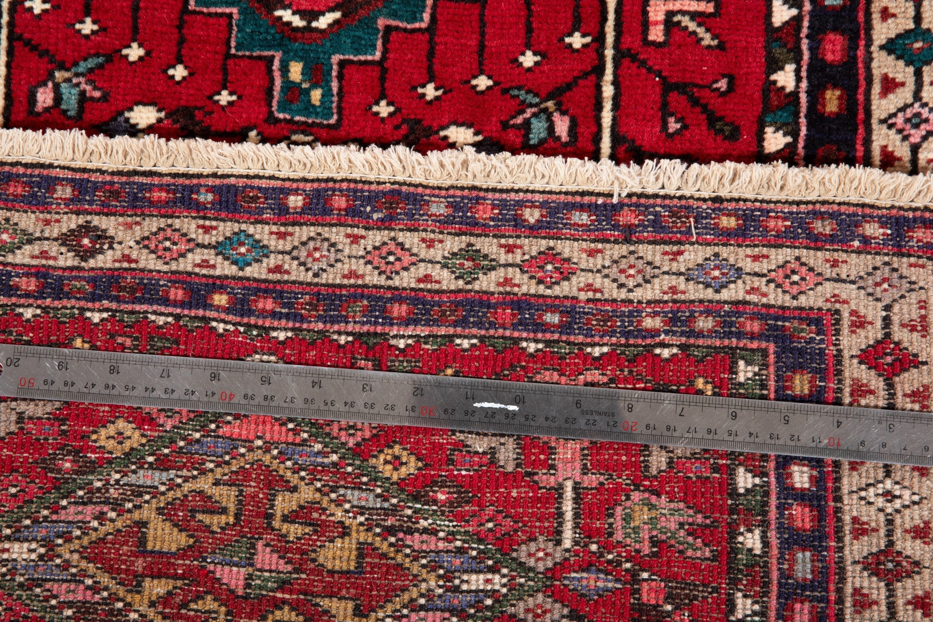 Hand-Knotted Vintage Wool Runner Rug – 12' 11" x 2' 7" (394 x 78 cm) - Yasi & Fara