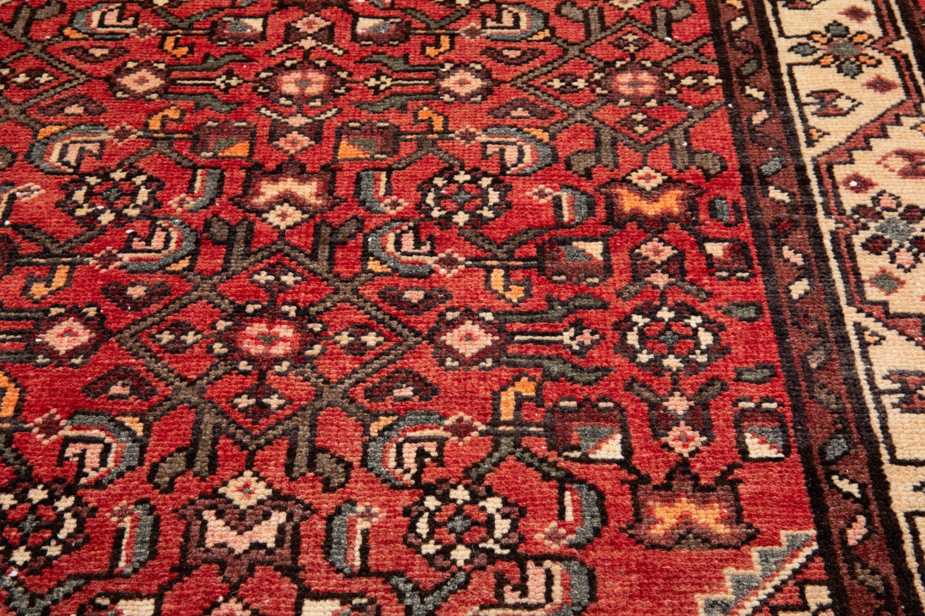 Hand-Knotted Vintage Wool Runner Rug – 9' 11" x 3' 5" (302 x 105 cm) - Yasi & Fara