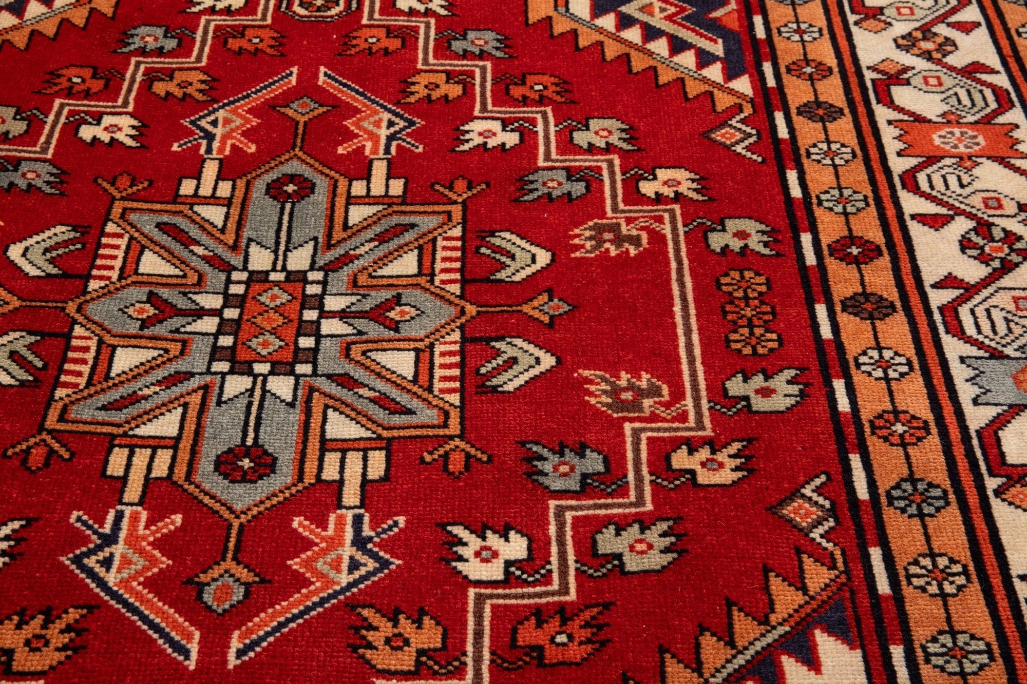Hand-Knotted Vintage Wool Runner Rug – 10' 8" x 3' 10" (325 × 116 cm) - Yasi & Fara