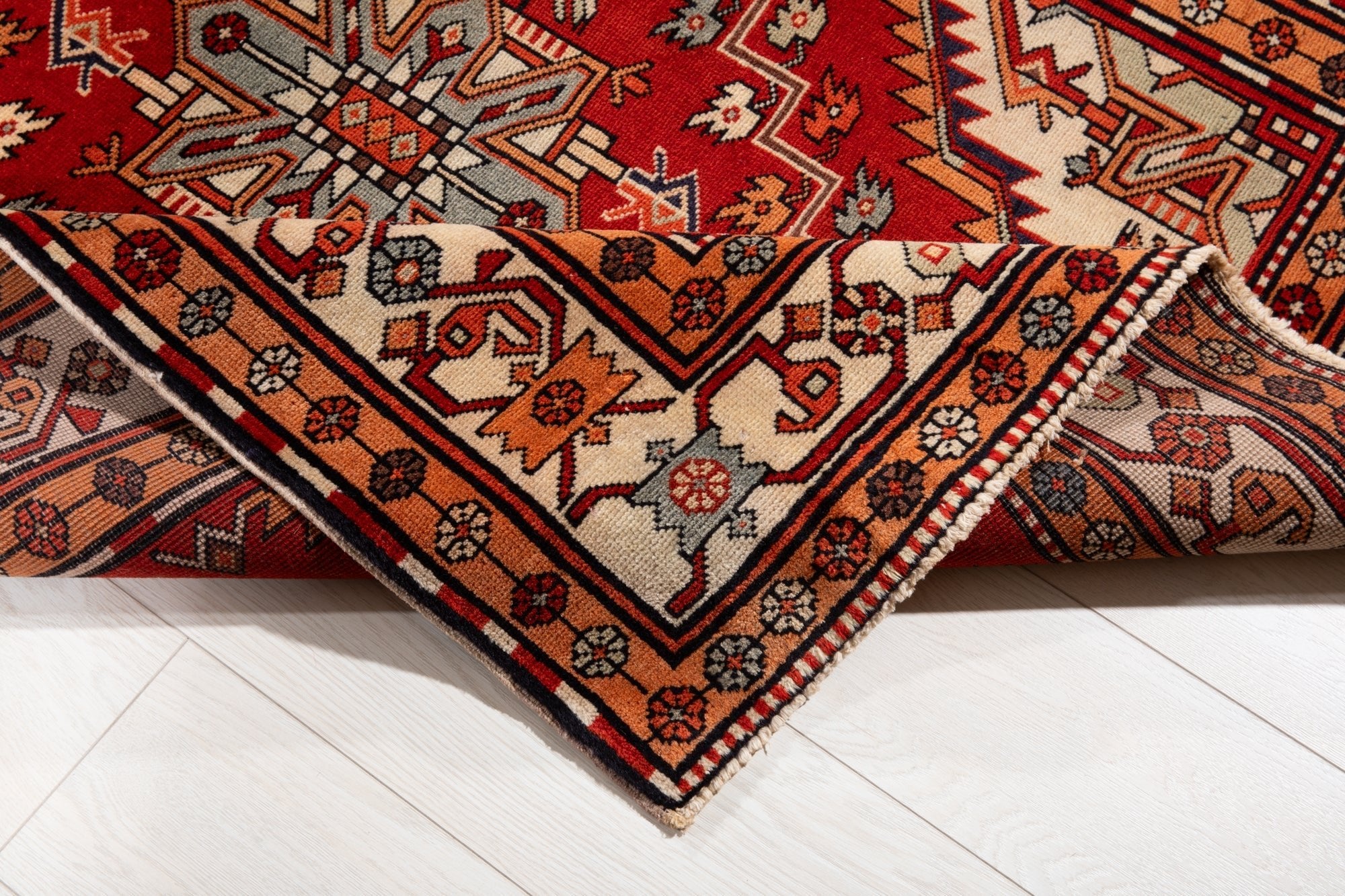 Hand-Knotted Vintage Wool Runner Rug – 10' 8" x 3' 10" (325 × 116 cm) - Yasi & Fara