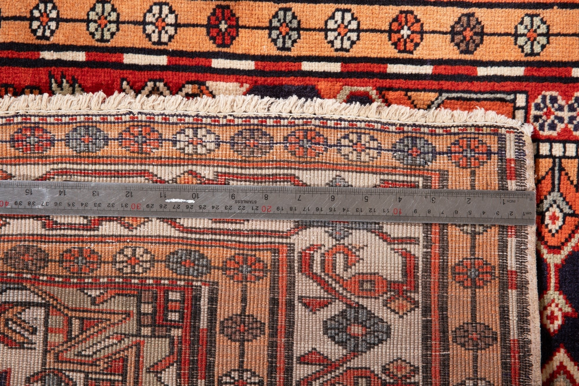 Hand-Knotted Vintage Wool Runner Rug – 10' 8" x 3' 10" (325 × 116 cm) - Yasi & Fara