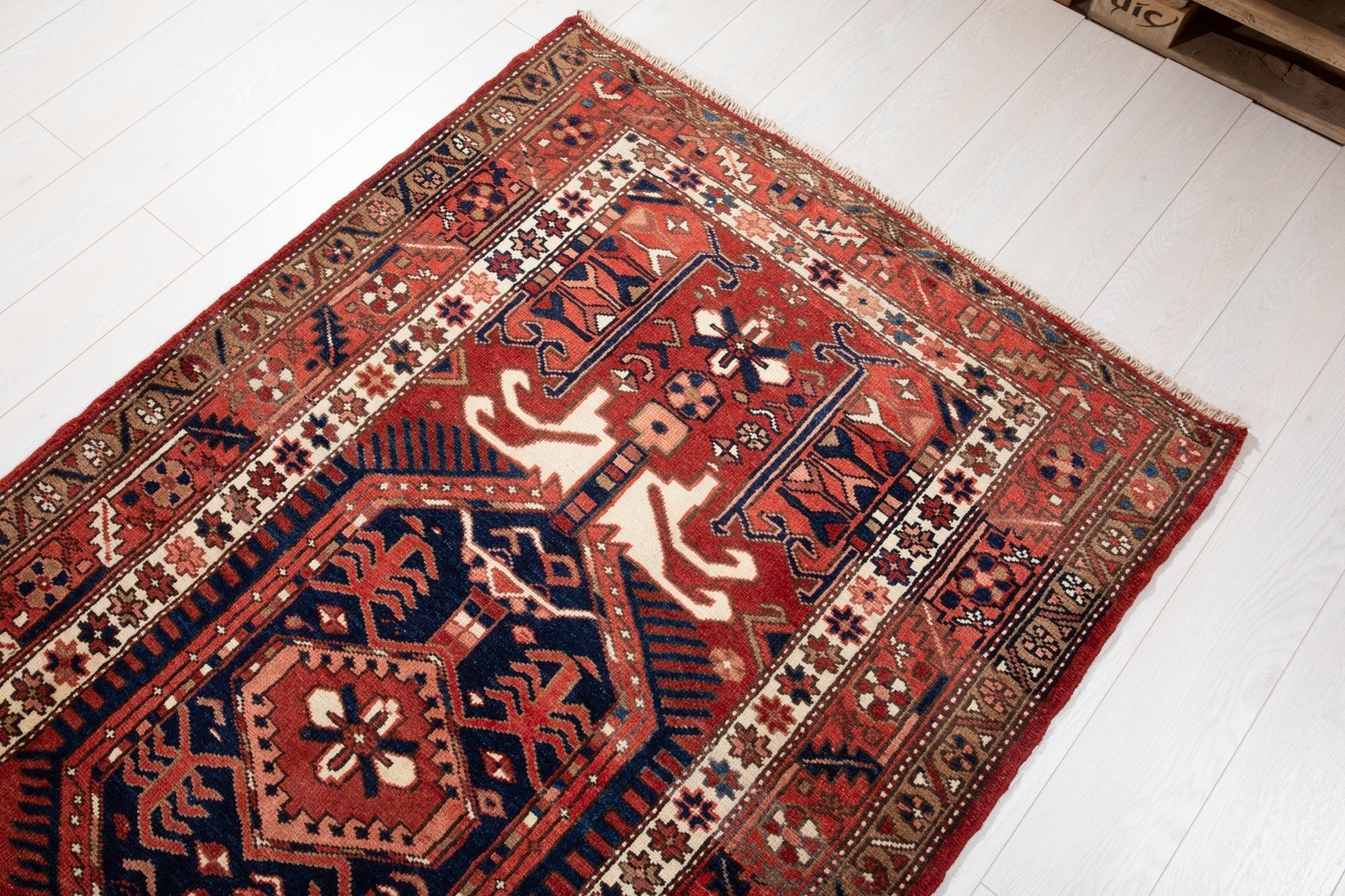 Hand-Knotted Vintage Wool Runner Rug – 13' 9" x 3' 10" (419 × 116 cm) - Yasi & Fara