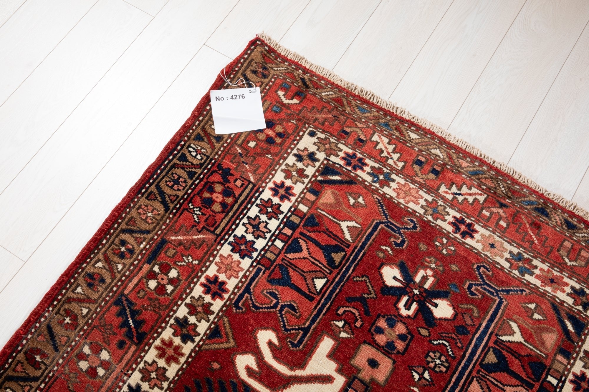 Hand-Knotted Vintage Wool Runner Rug – 13' 9" x 3' 10" (419 × 116 cm) - Yasi & Fara