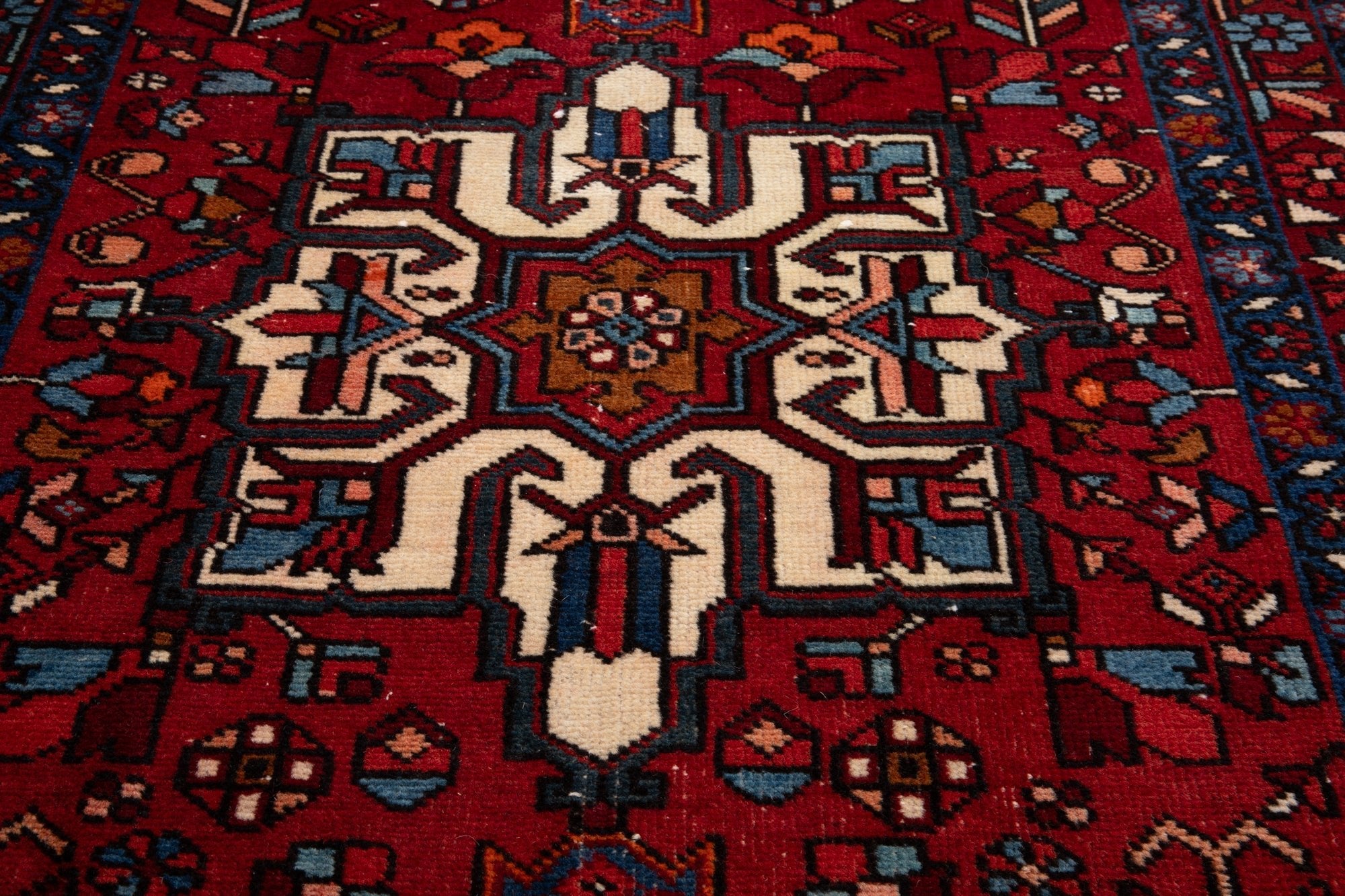 Hand-Knotted Vintage Wool Runner Rug – 12' 8" x 3' 3" (387 × 100 cm) - Yasi & Fara