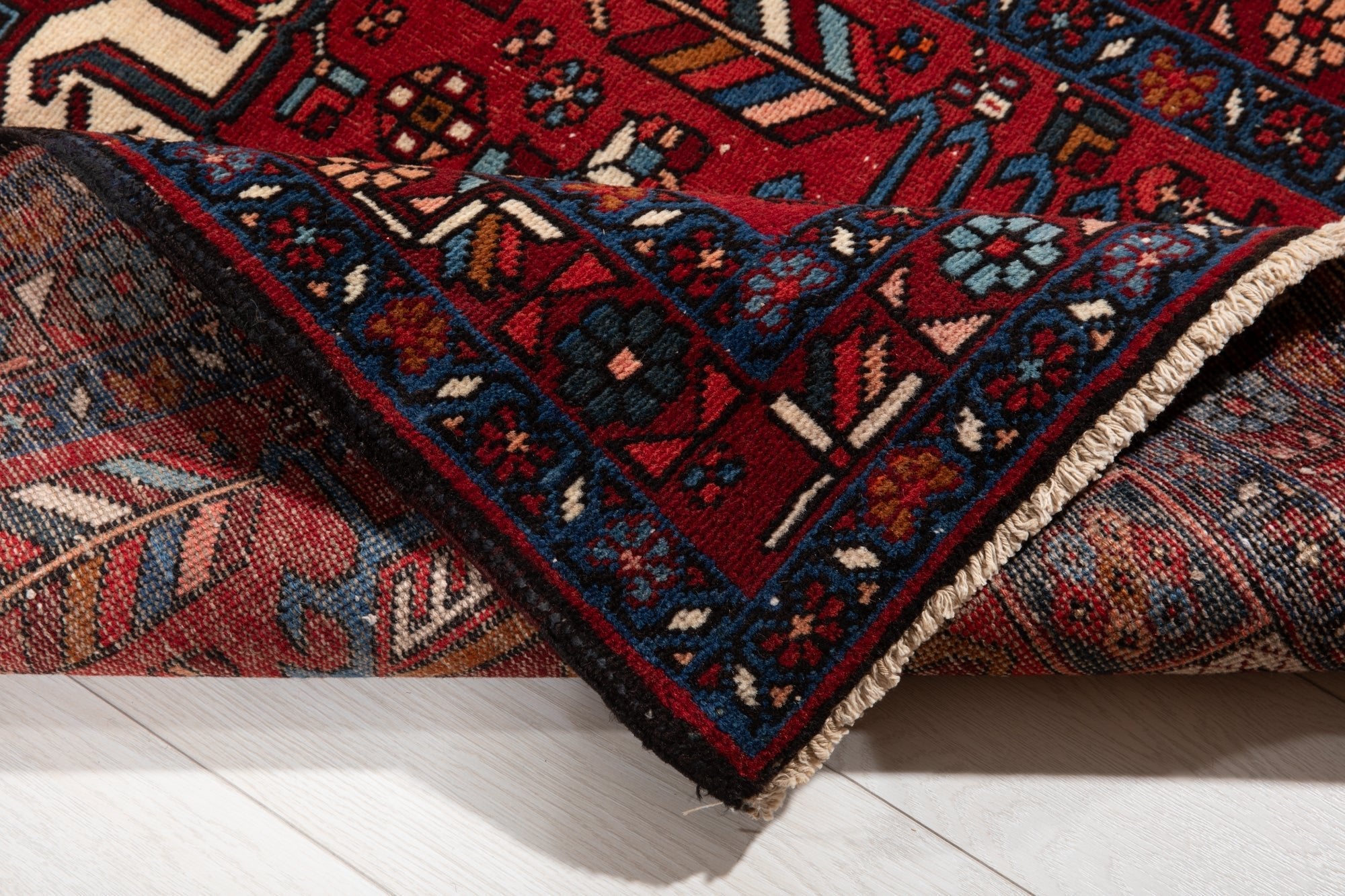 Hand-Knotted Vintage Wool Runner Rug – 12' 8" x 3' 3" (387 × 100 cm) - Yasi & Fara