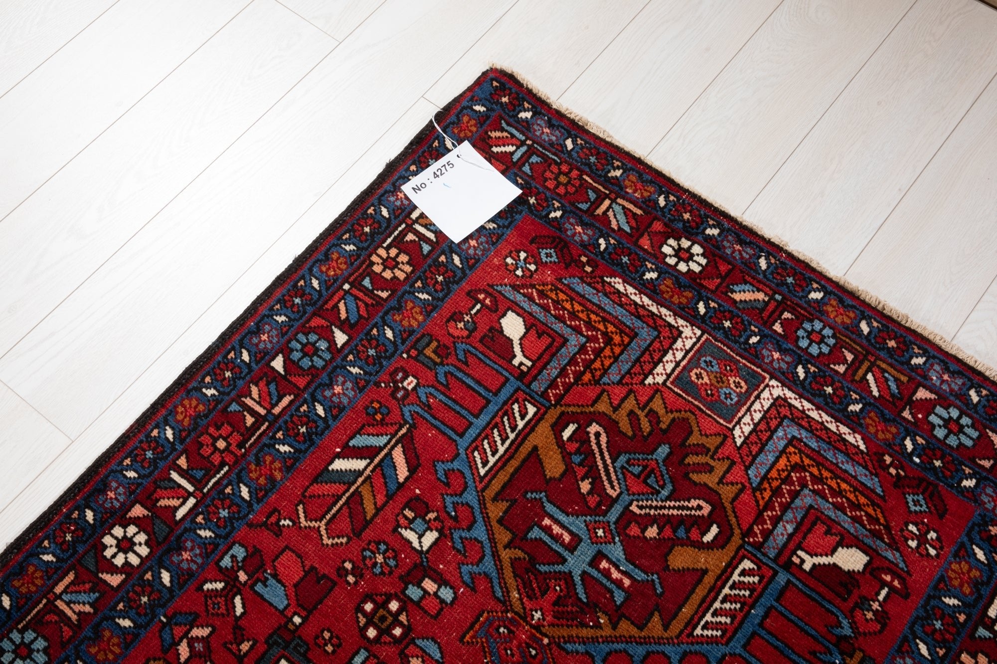 Hand-Knotted Vintage Wool Runner Rug – 12' 8" x 3' 3" (387 × 100 cm) - Yasi & Fara
