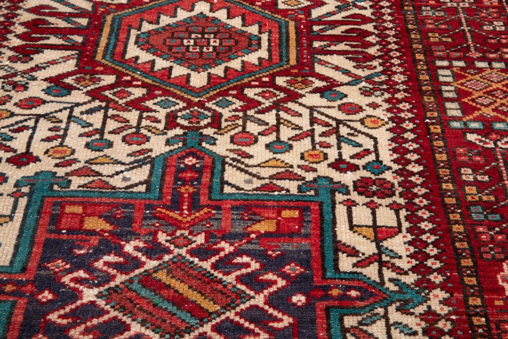 Hand-Knotted Vintage Wool Runner Rug – 11' 2" x 3' 6" (340 × 106 cm) - Yasi & Fara