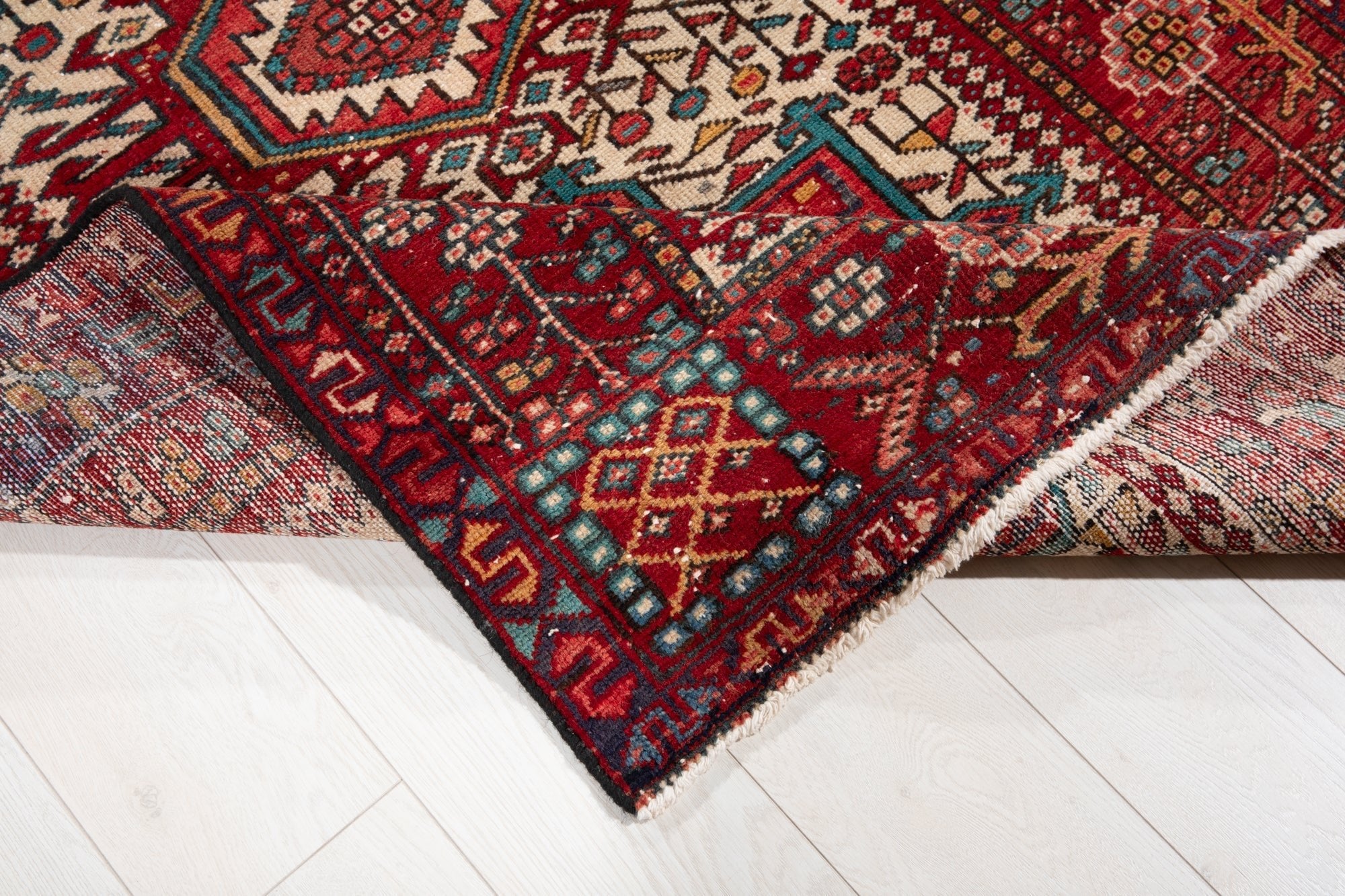Hand-Knotted Vintage Wool Runner Rug – 11' 2" x 3' 6" (340 × 106 cm) - Yasi & Fara