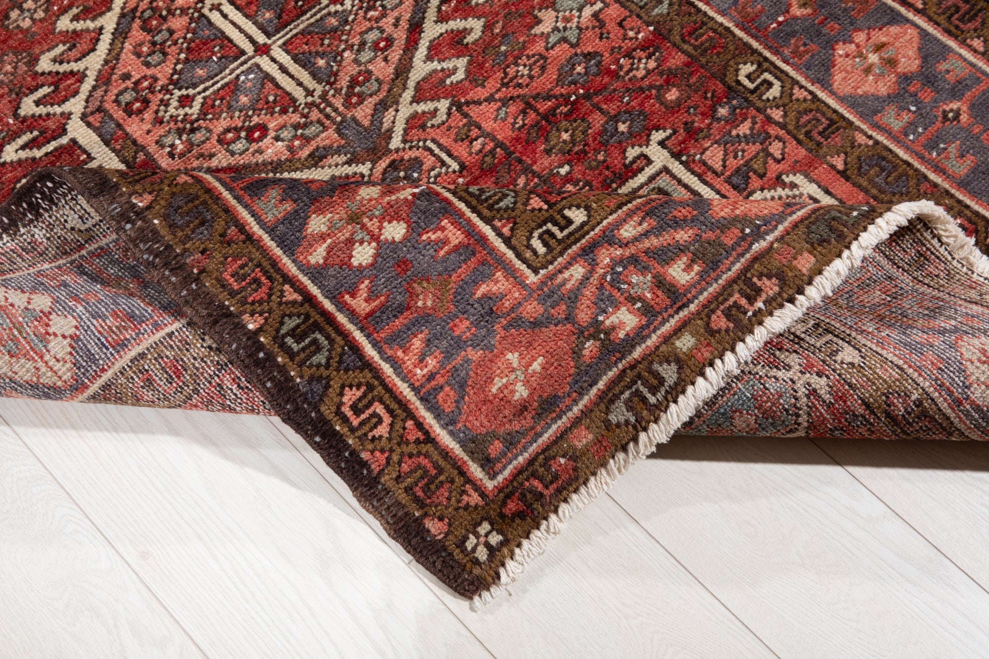 Hand-Knotted Vintage Wool Runner Rug – 10' 7" x 3' 6" (323 × 106 cm) - Yasi & Fara