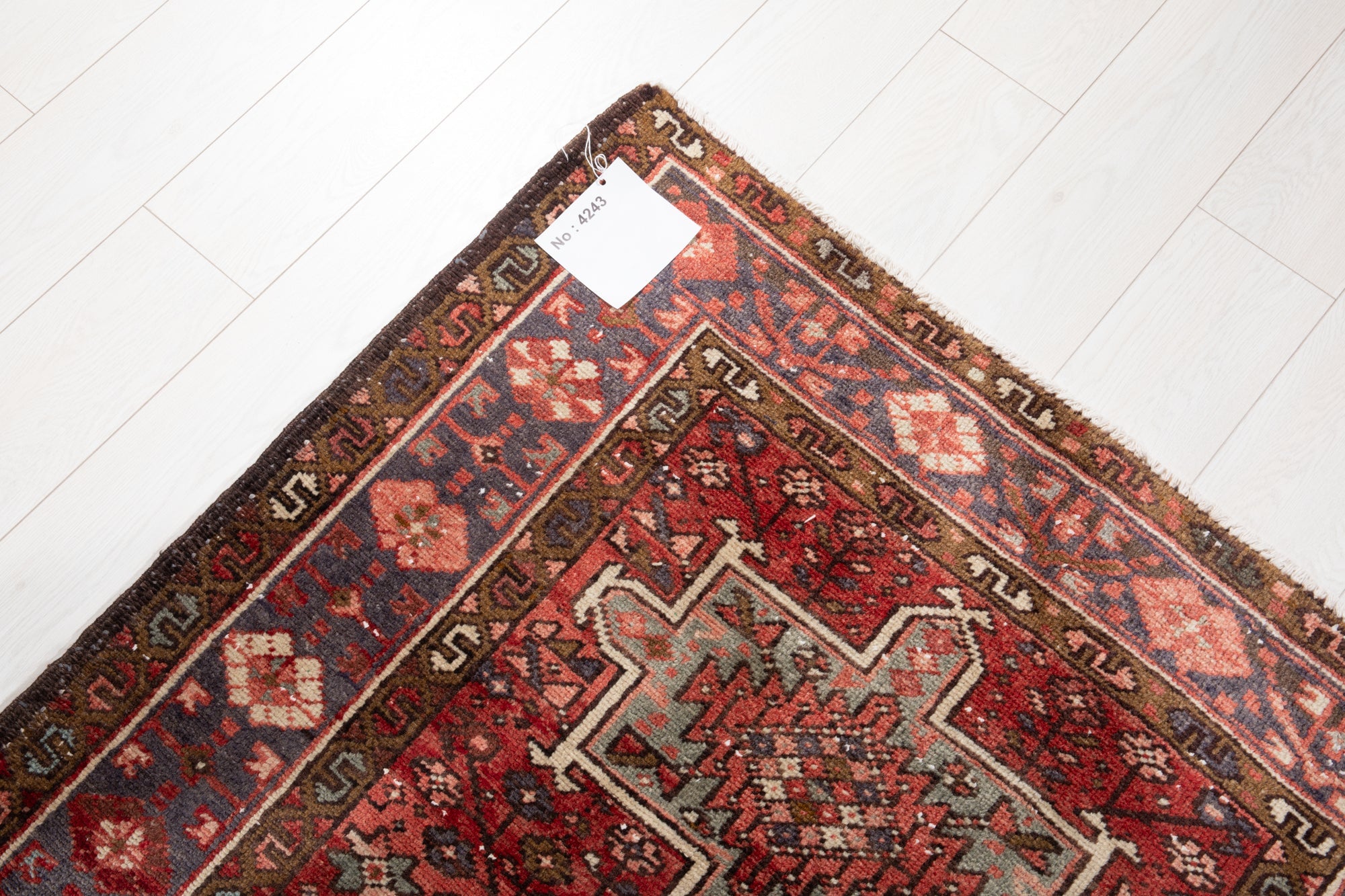 Hand-Knotted Vintage Wool Runner Rug – 10' 7" x 3' 6" (323 × 106 cm) - Yasi & Fara