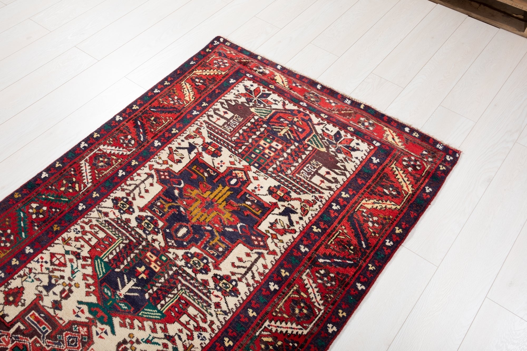 Hand-Knotted Vintage Wool Runner Rug – 10' 11" x 3' 5" (333 × 105 cm) - Yasi & Fara