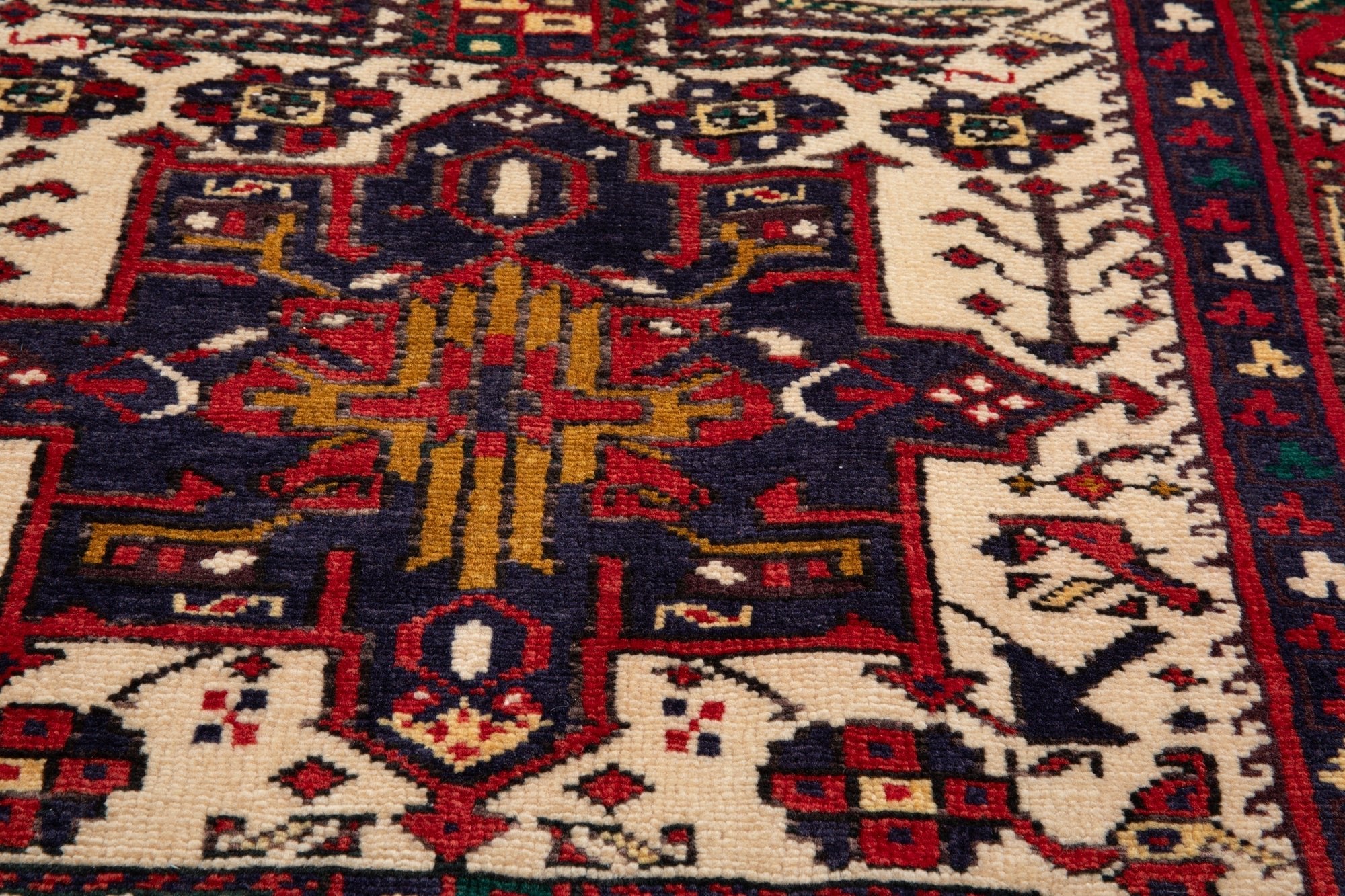 Hand-Knotted Vintage Wool Runner Rug – 10' 11" x 3' 5" (333 × 105 cm) - Yasi & Fara