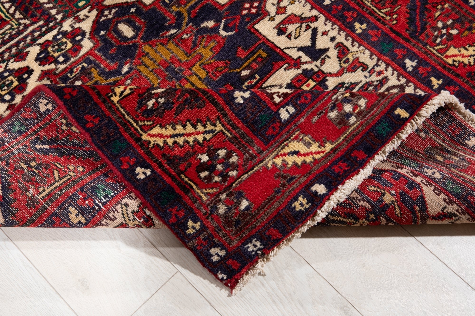 Hand-Knotted Vintage Wool Runner Rug – 10' 11" x 3' 5" (333 × 105 cm) - Yasi & Fara