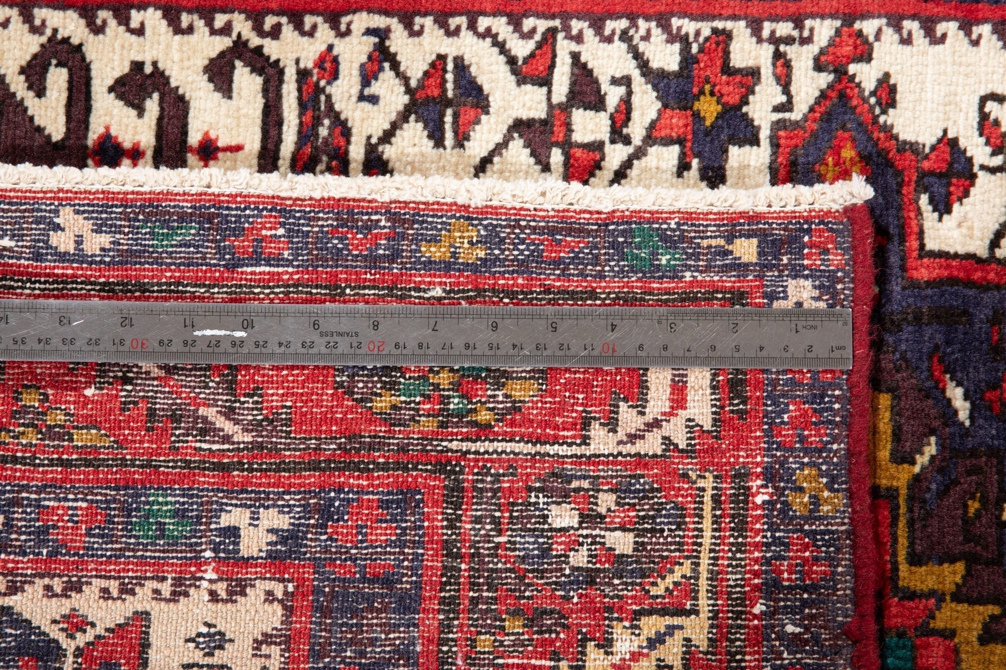 Hand-Knotted Vintage Wool Runner Rug – 10' 11" x 3' 5" (333 × 105 cm) - Yasi & Fara
