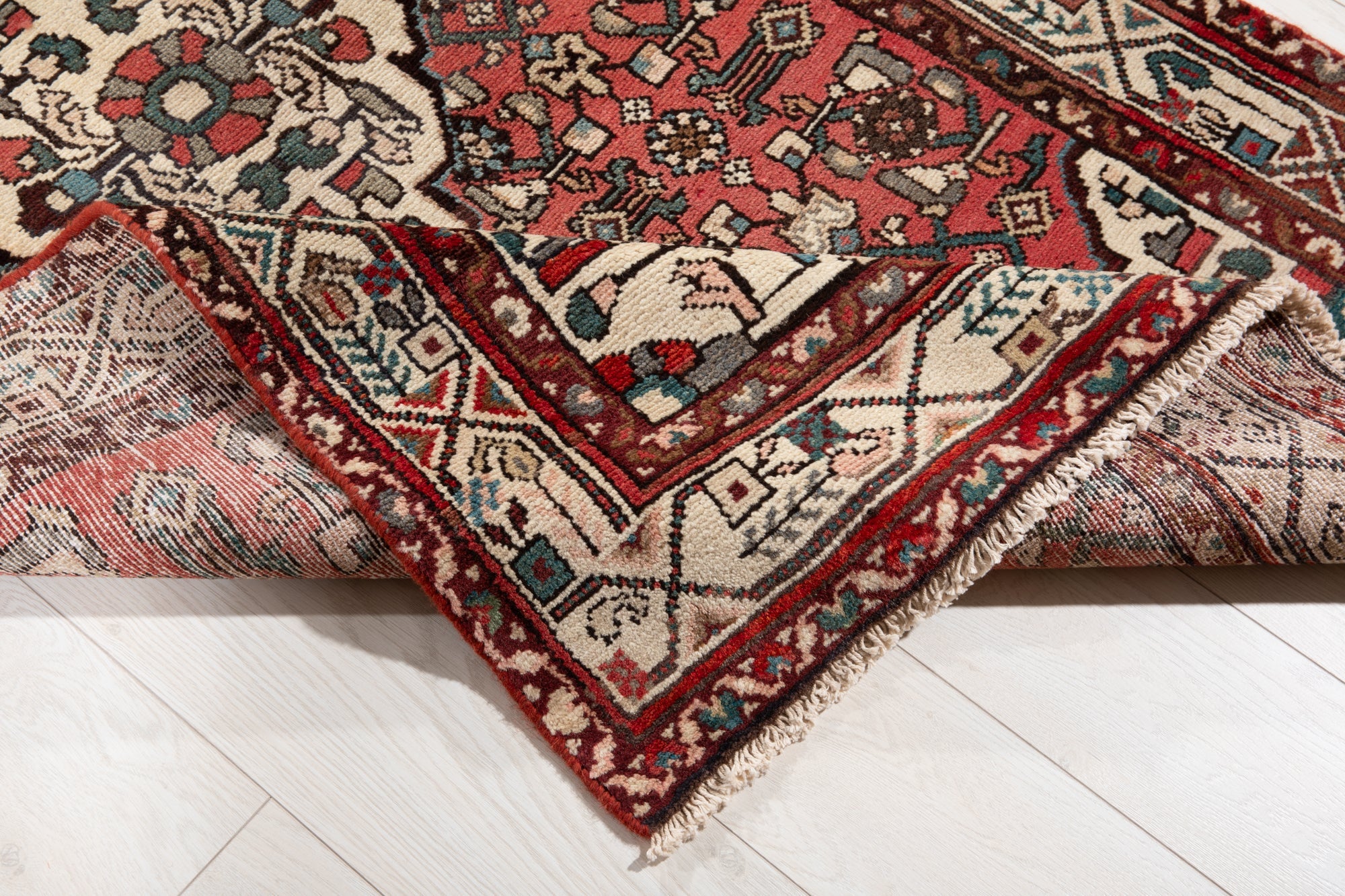 Hand-Knotted Vintage Wool Runner Rug – 12' 7" x 3' 4" (384 × 102 cm) - Yasi & Fara