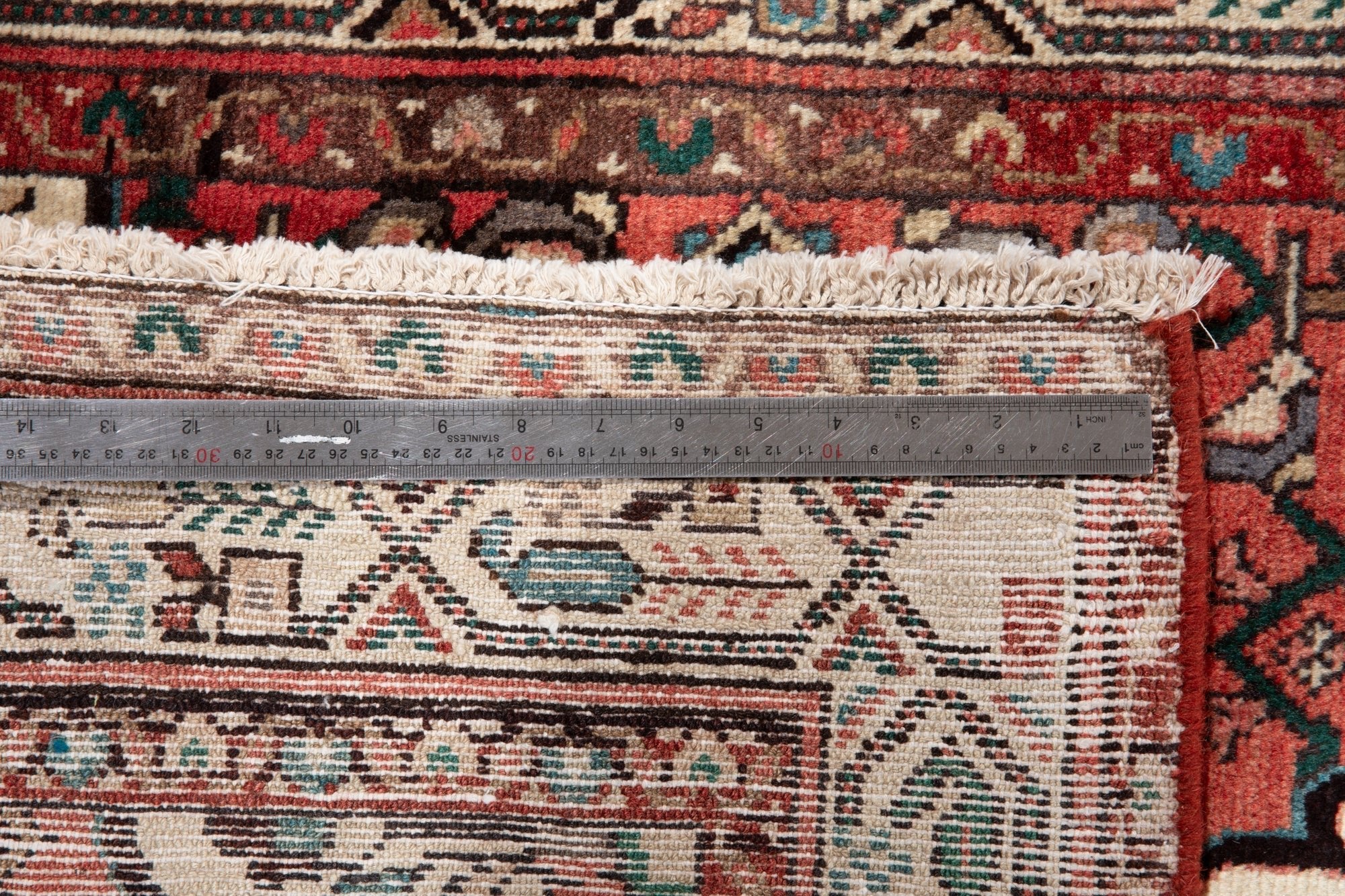 Hand-Knotted Vintage Wool Runner Rug – 12' 7" x 3' 4" (384 × 102 cm) - Yasi & Fara