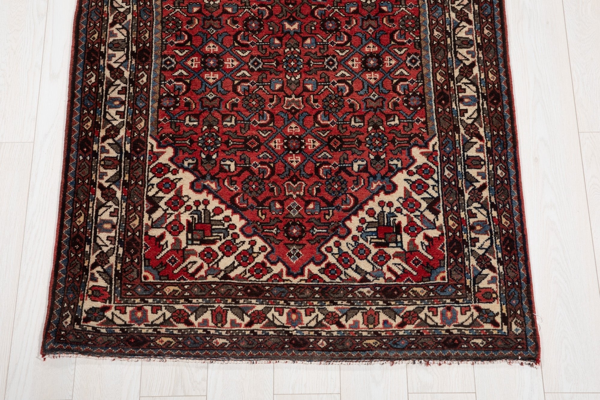 Hand-Knotted Vintage Wool Runner Rug – 11' 1" x 3' 7" (339 × 110 cm) - Yasi & Fara