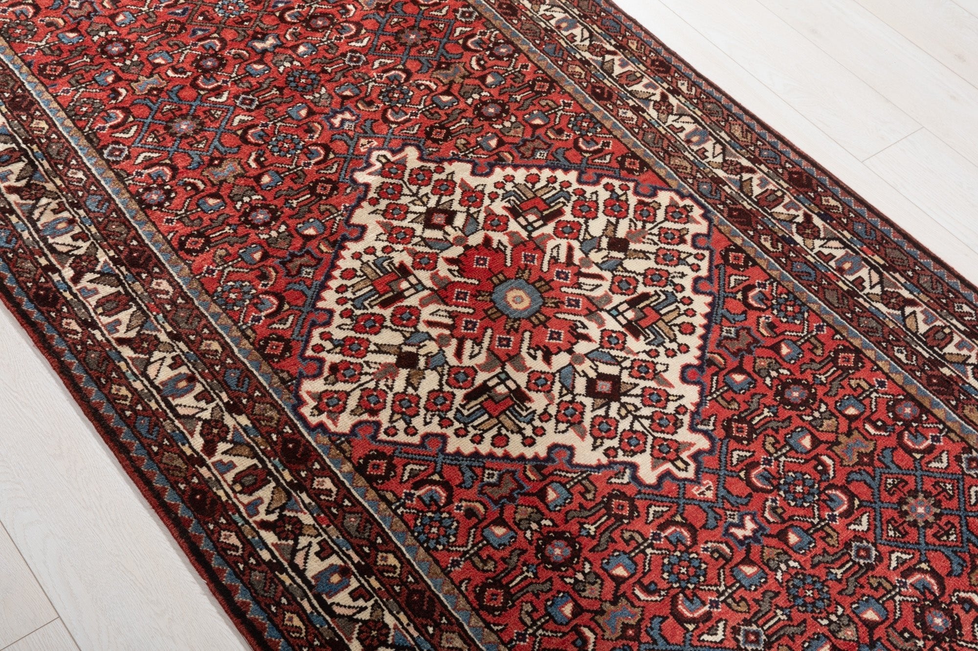 Hand-Knotted Vintage Wool Runner Rug – 11' 1" x 3' 7" (339 × 110 cm) - Yasi & Fara