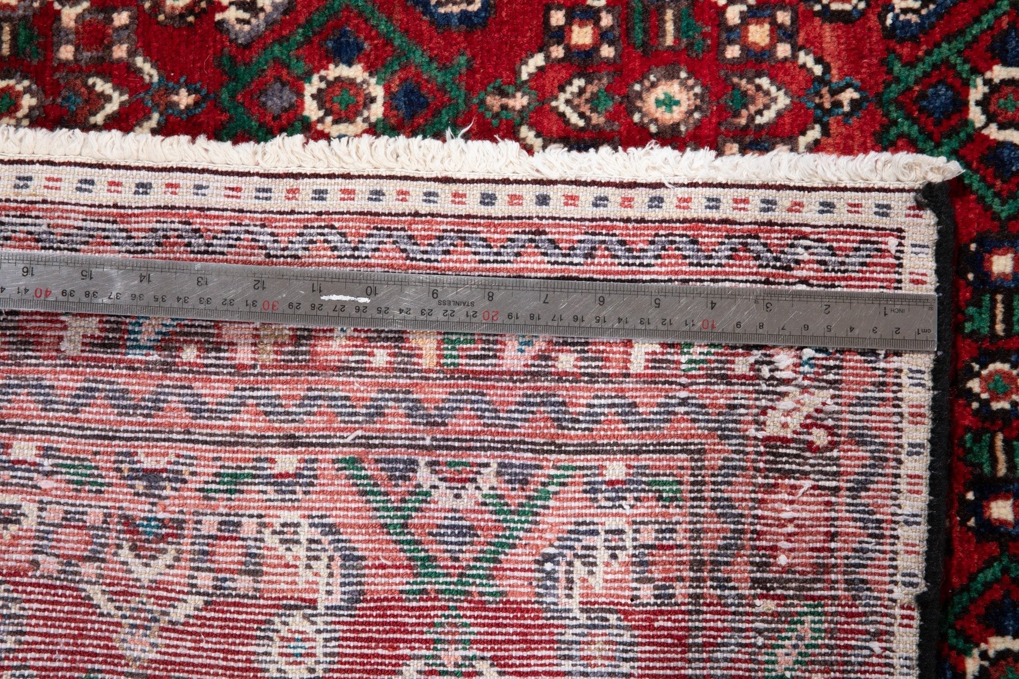 Hand-Knotted Vintage Wool Runner Rug – 12' 10" x 3' 3" (391 × 99 cm) - Yasi & Fara