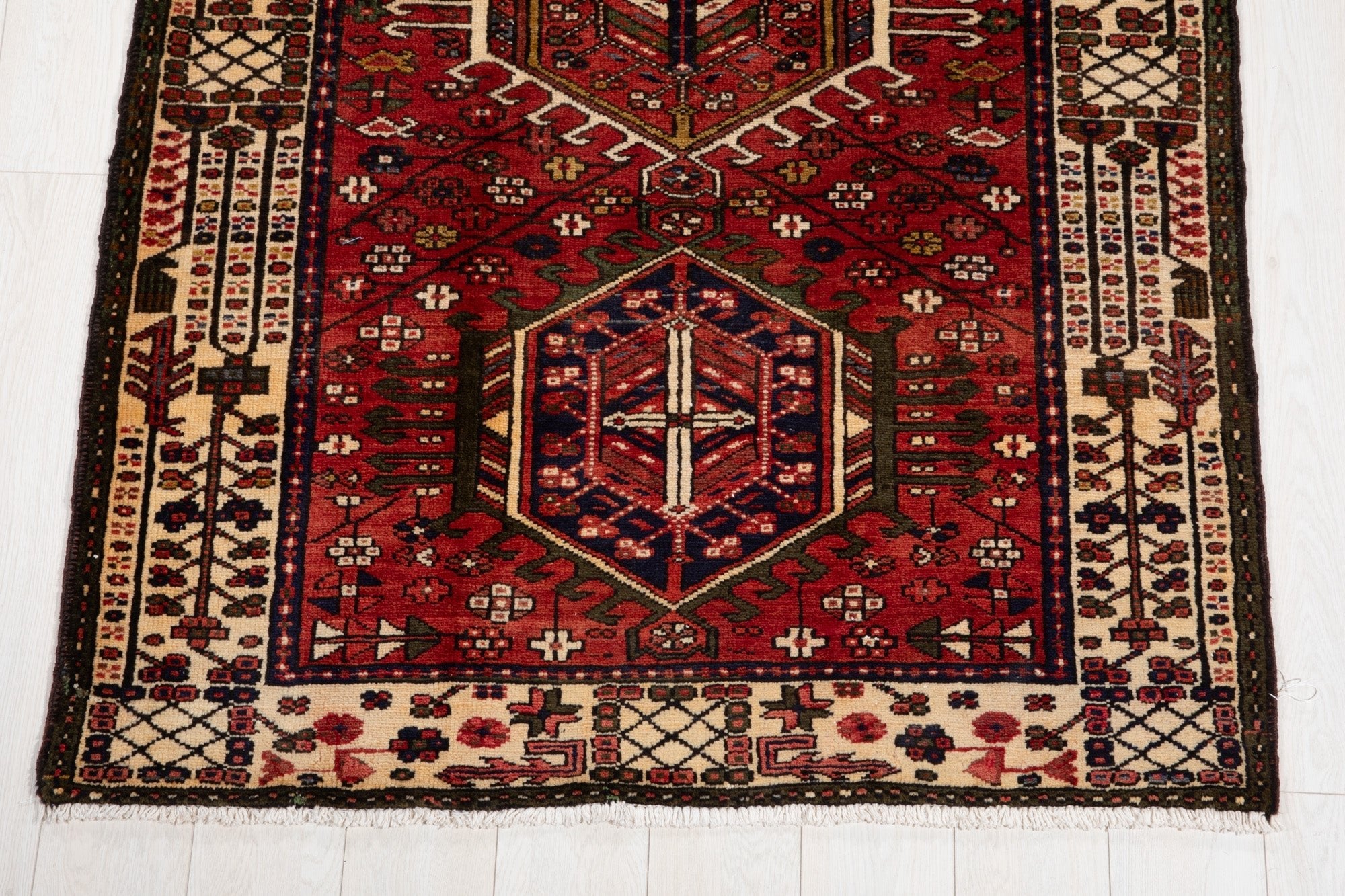 Hand-Knotted Vintage Wool Runner Rug – 14' 5" x 3' 11" (440 × 119 cm) - Yasi & Fara