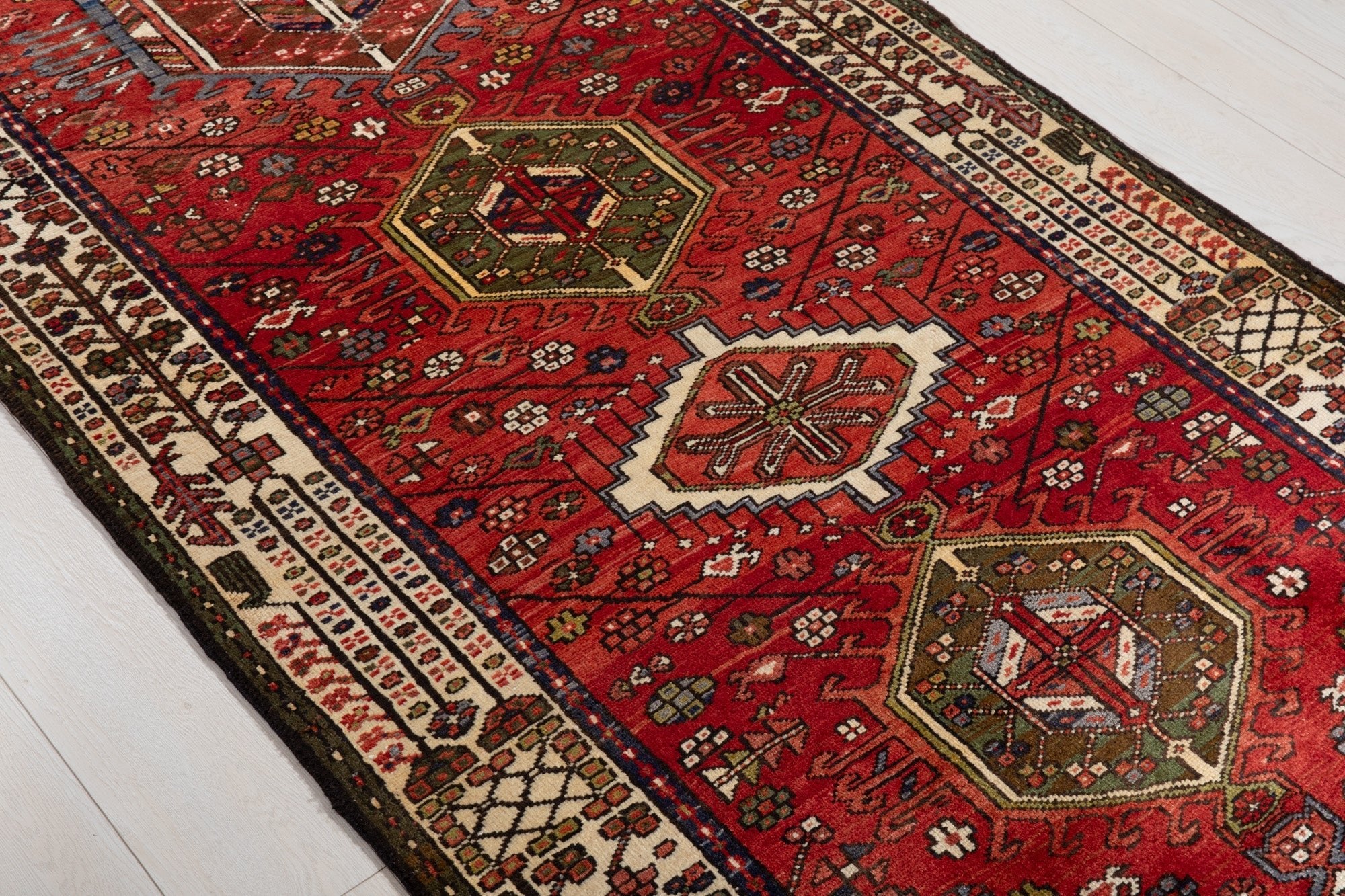 Hand-Knotted Vintage Wool Runner Rug – 14' 5" x 3' 11" (440 × 119 cm) - Yasi & Fara