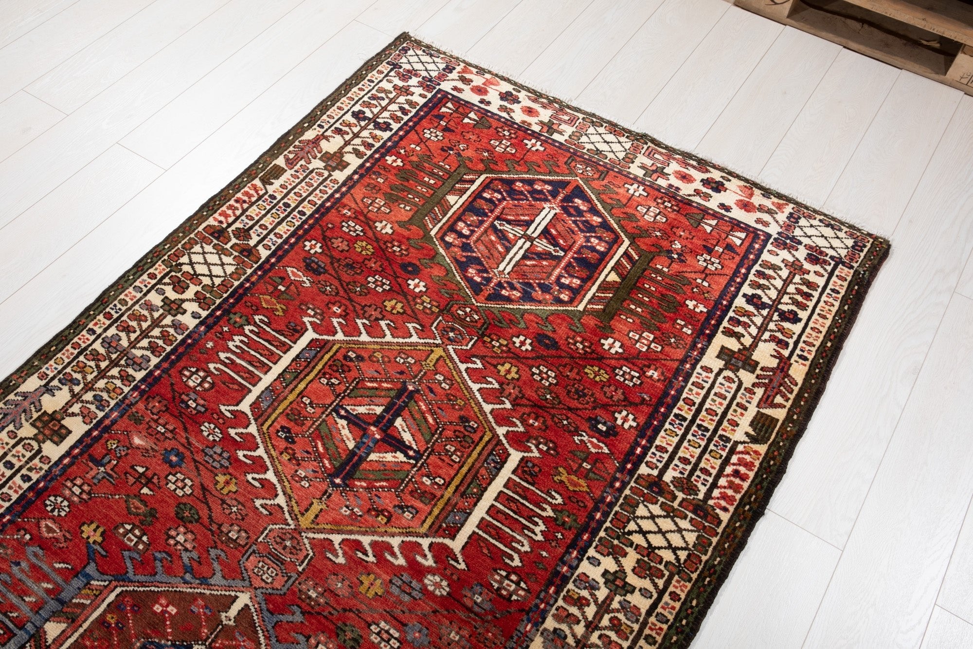 Hand-Knotted Vintage Wool Runner Rug – 14' 5" x 3' 11" (440 × 119 cm) - Yasi & Fara