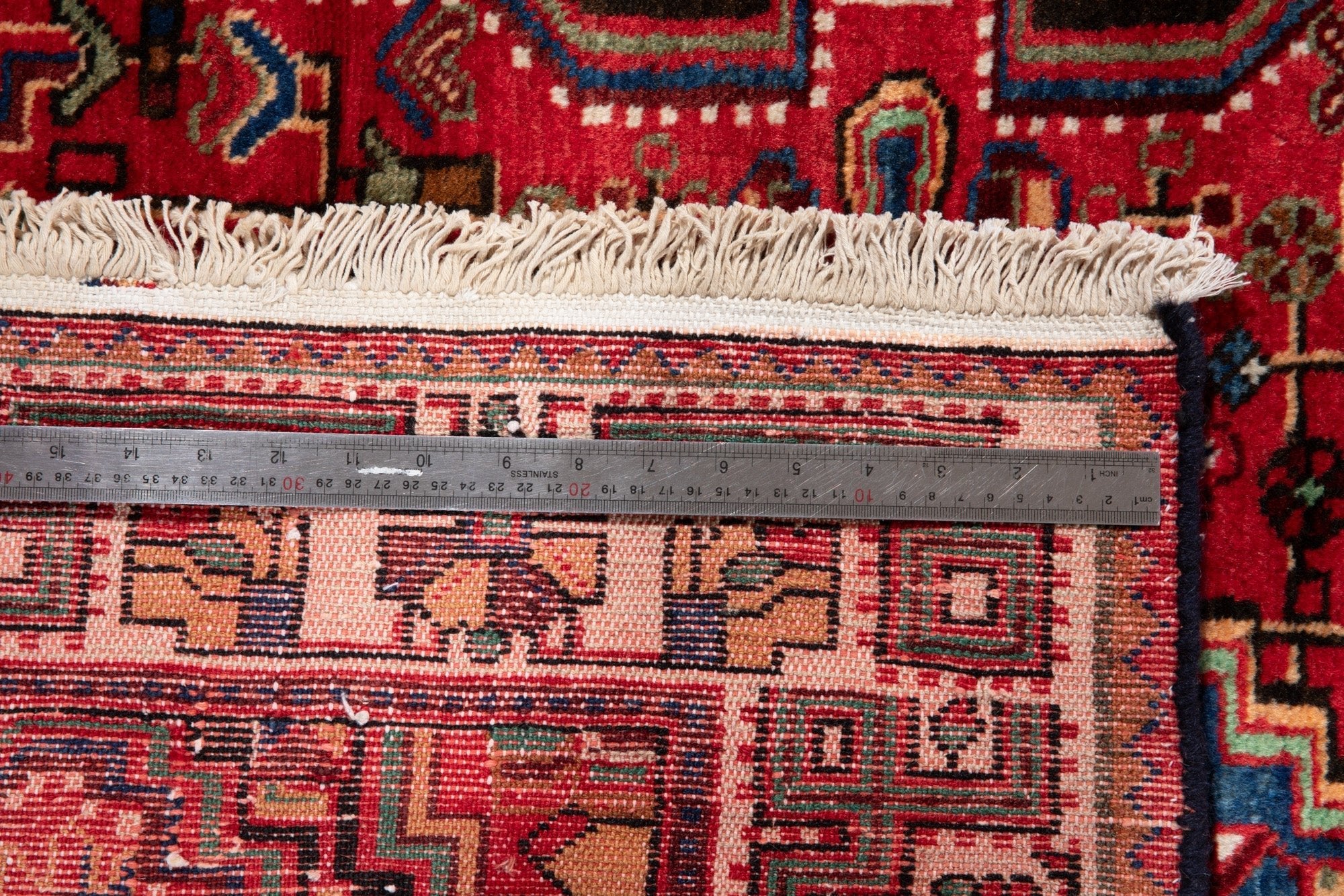 Hand-Knotted Vintage Wool Runner Rug – 13' 6" x 3' 8" (412 × 113 cm) - Yasi & Fara