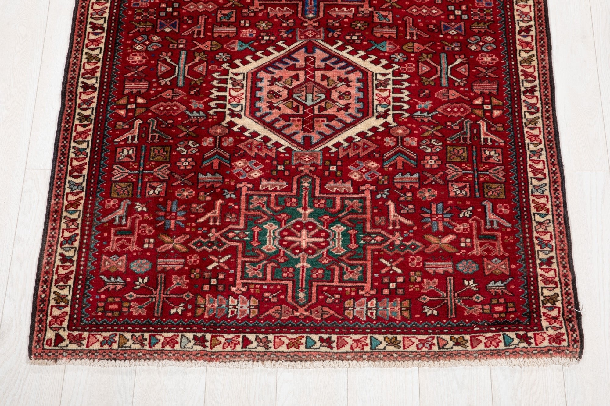 Hand-Knotted Vintage Wool Runner Rug – 9' 4" x 3' 9" (284 × 114 cm) - Yasi & Fara