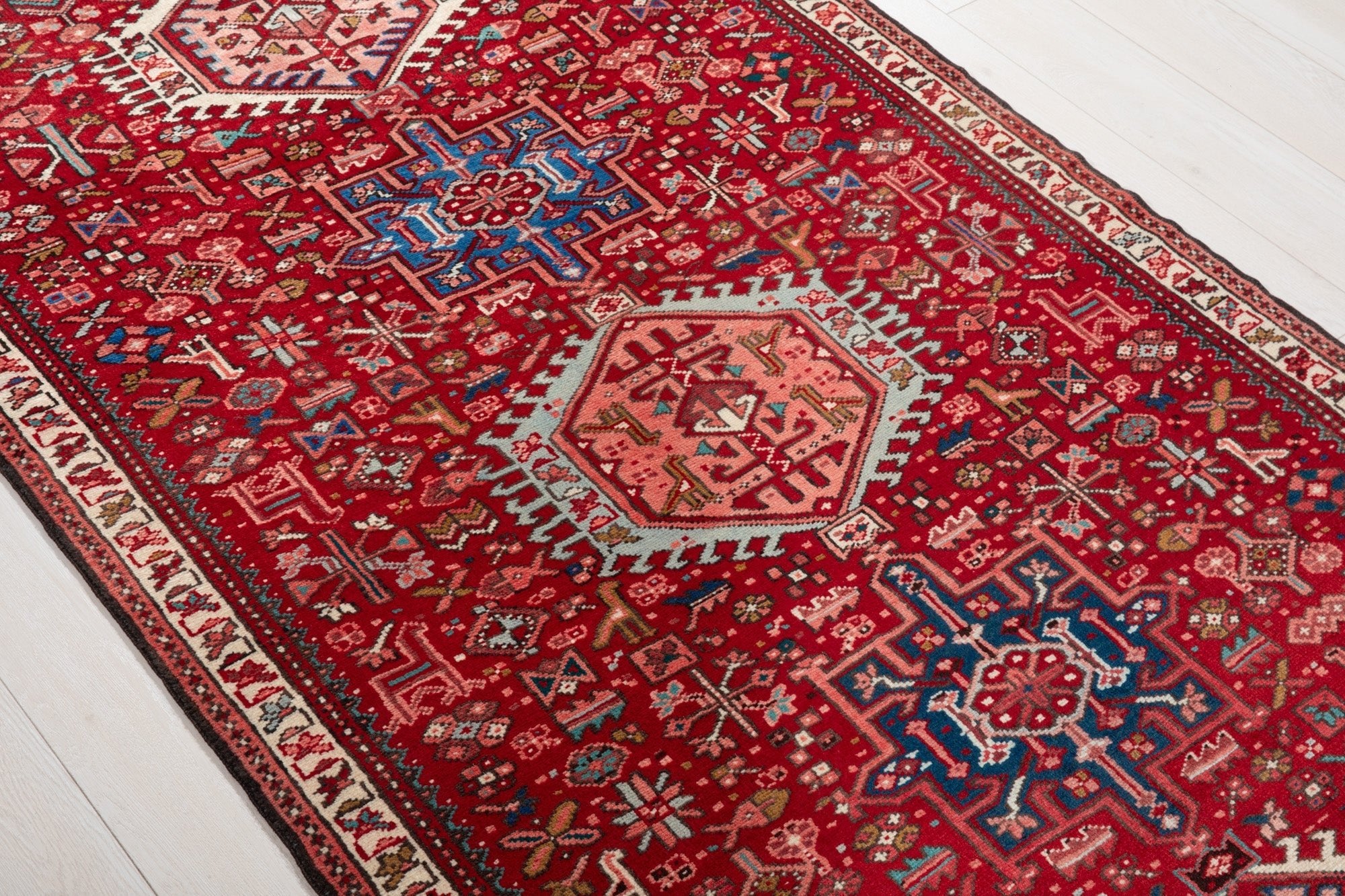 Hand-Knotted Vintage Wool Runner Rug – 9' 4" x 3' 9" (284 × 114 cm) - Yasi & Fara