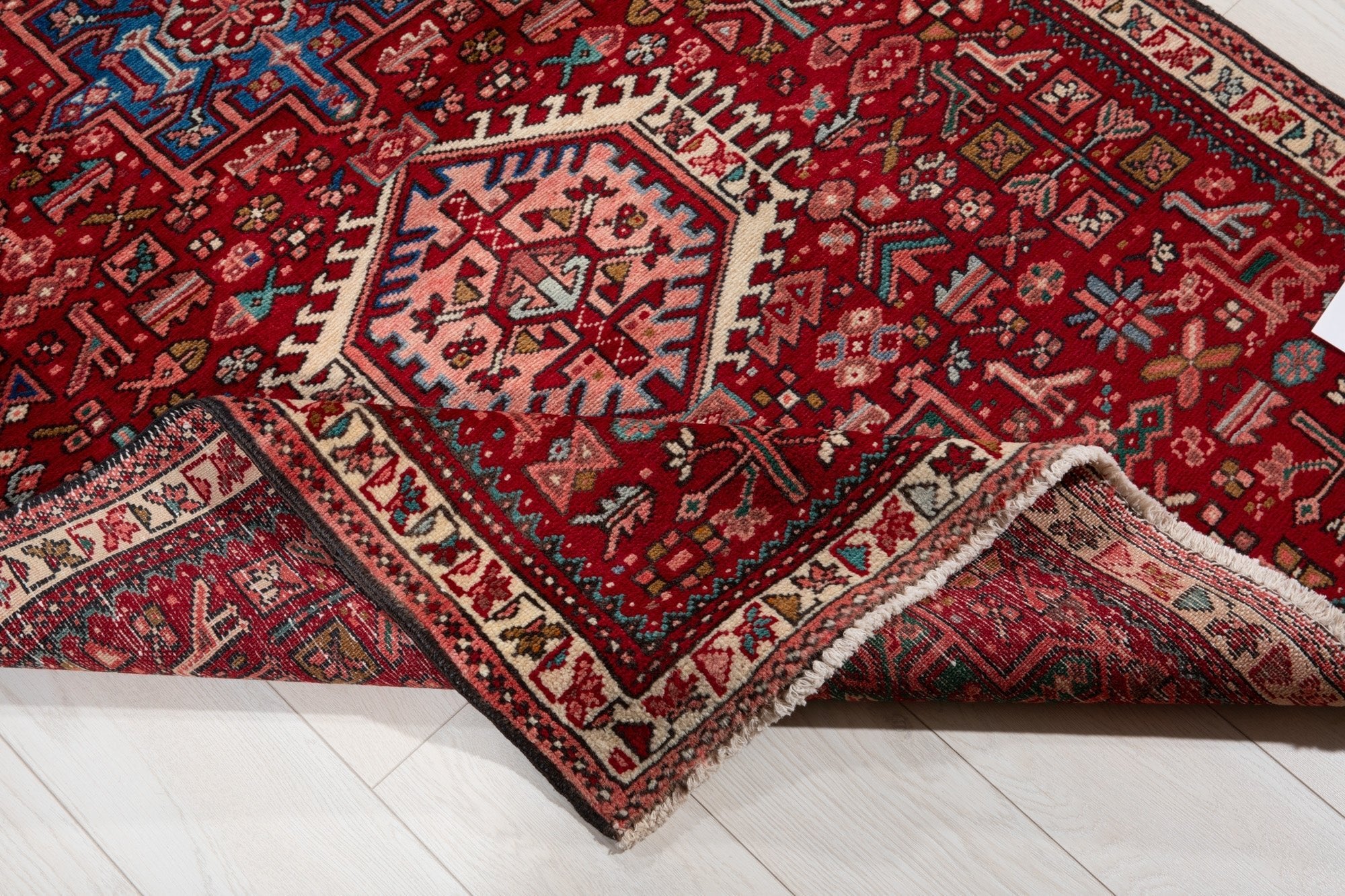 Hand-Knotted Vintage Wool Runner Rug – 9' 4" x 3' 9" (284 × 114 cm) - Yasi & Fara