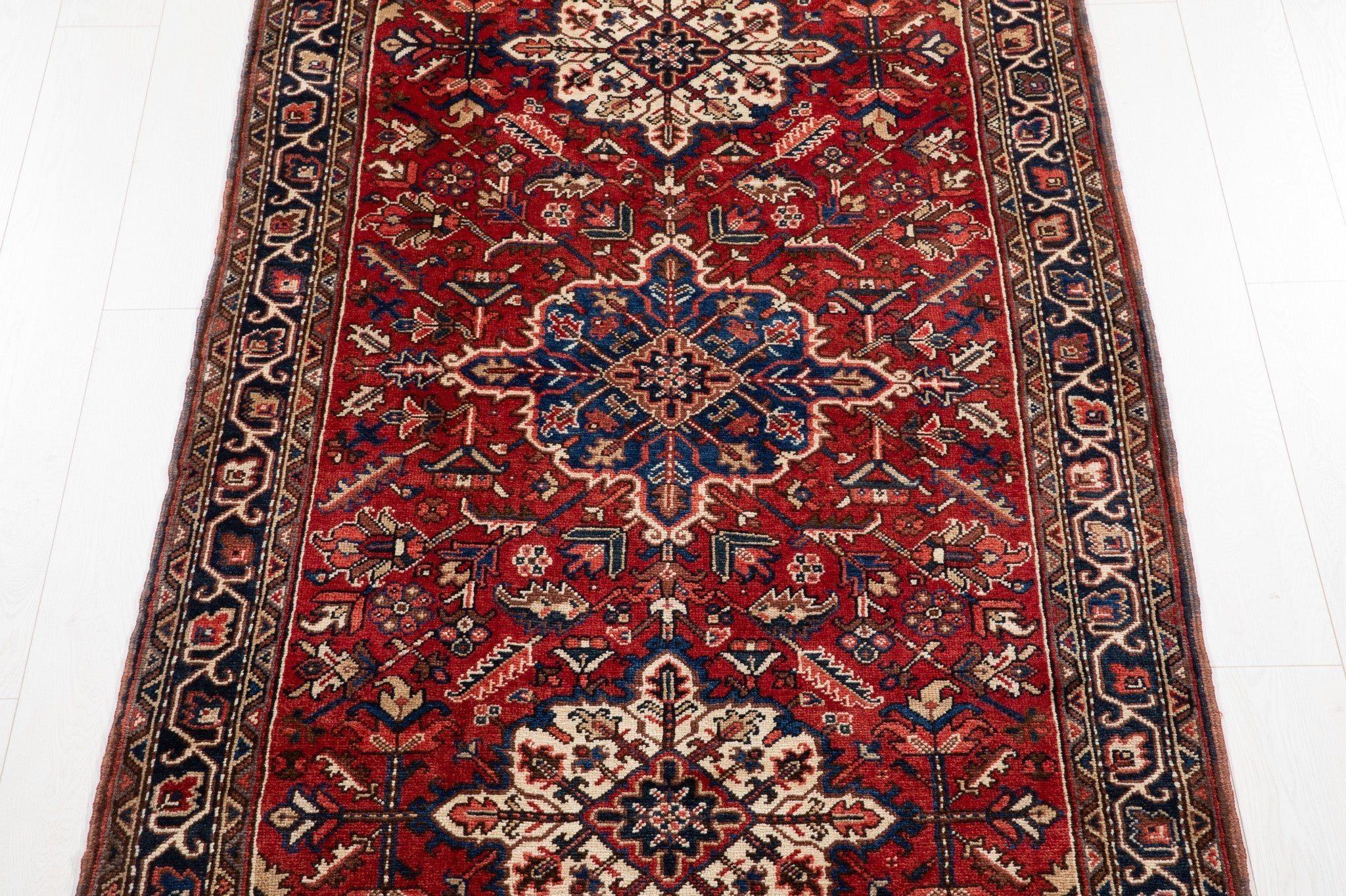 Hand-Knotted Vintage Wool Runner Rug – 9' 9" x 4' (298 x 121 cm) - Yasi & Fara