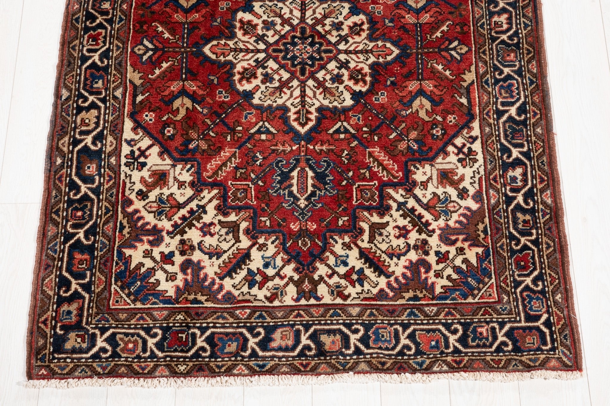 Hand-Knotted Vintage Wool Runner Rug – 9' 9" x 4' (298 x 121 cm) - Yasi & Fara