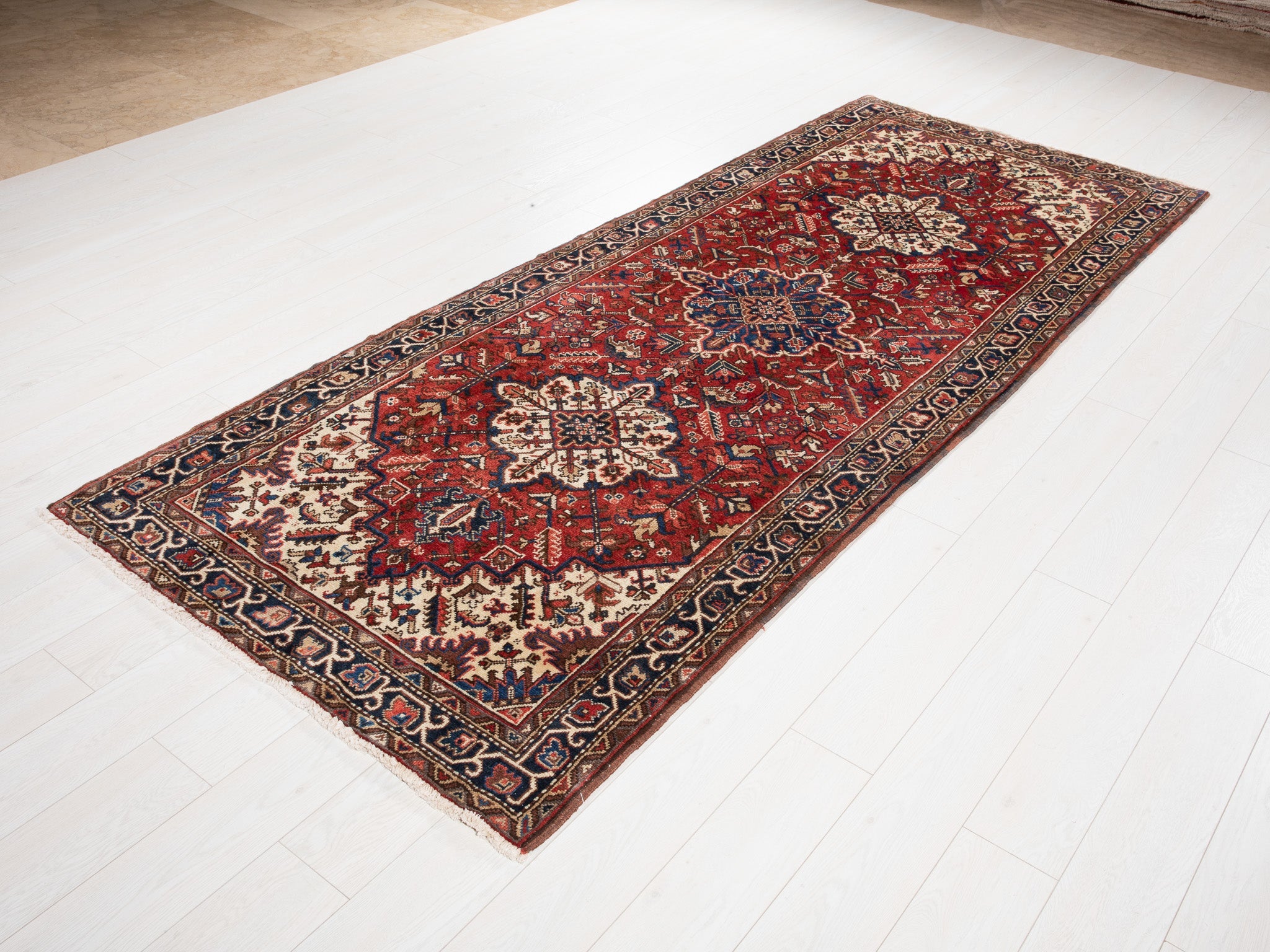 Hand-Knotted Vintage Wool Runner Rug – 9' 9" x 4' (298 x 121 cm) - Yasi & Fara
