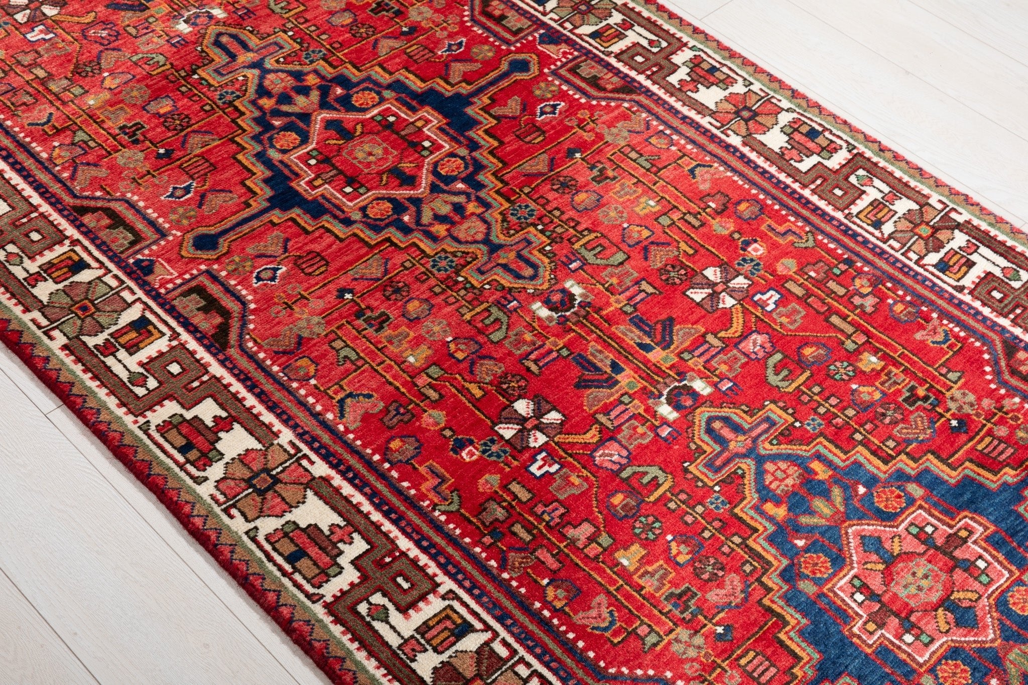 Hand-Knotted Vintage Wool Area Rug – 13' 8" x 3' 8" (417 x 111 cm) - Yasi & Fara