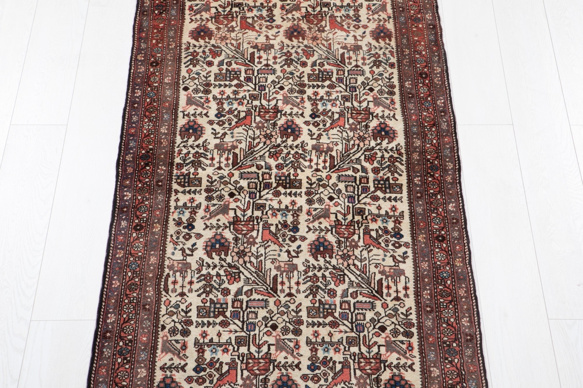 Hand-Knotted Vintage Wool Area Rug – 6' 5" x 2' 10" (195 x 87 cm) - Yasi & Fara