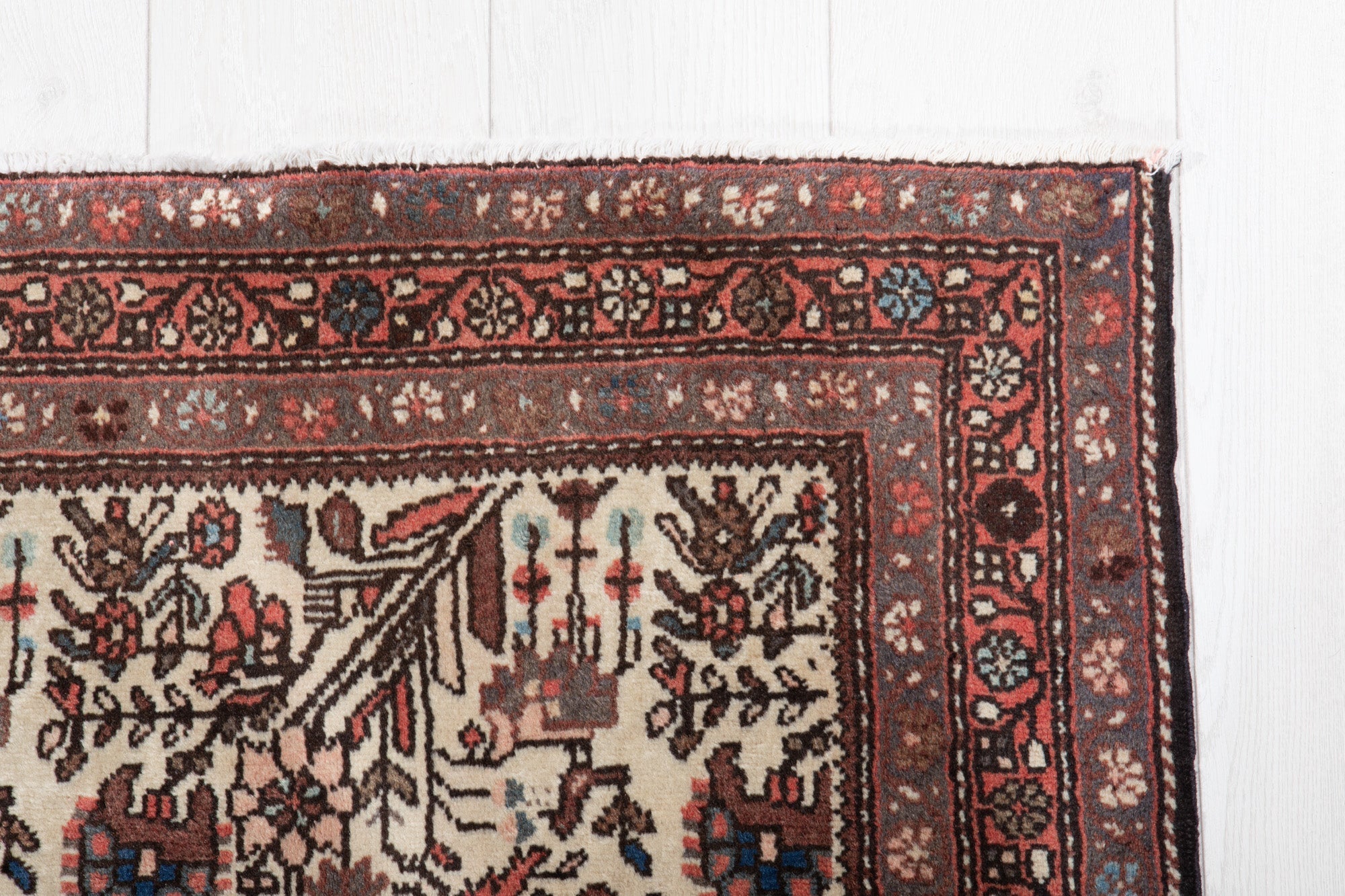 Hand-Knotted Vintage Wool Area Rug – 6' 5" x 2' 10" (195 x 87 cm) - Yasi & Fara