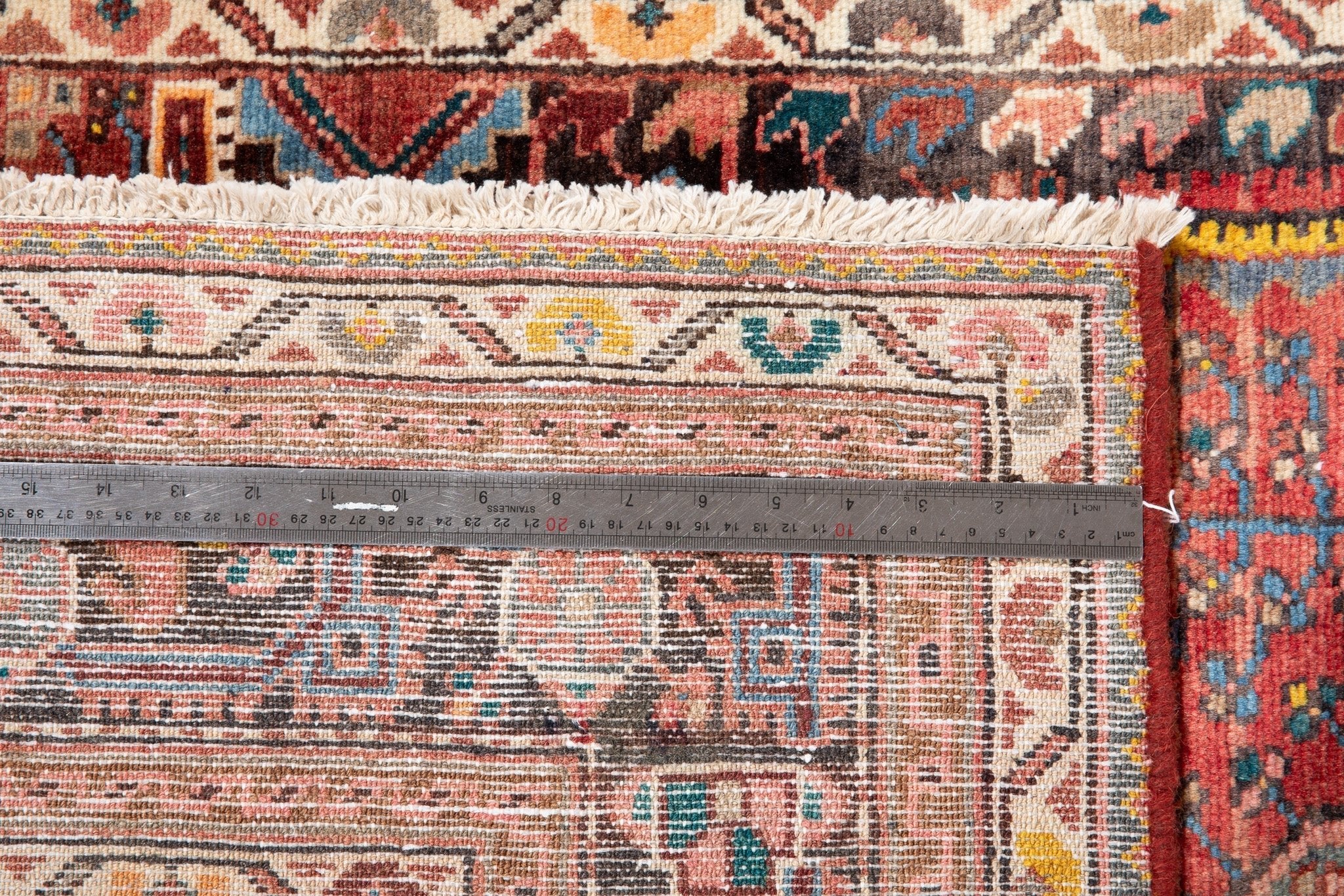 Hand-Knotted Vintage Wool Runner Rug – 12' 6" x 4' (382 x 121 cm) - Yasi & Fara