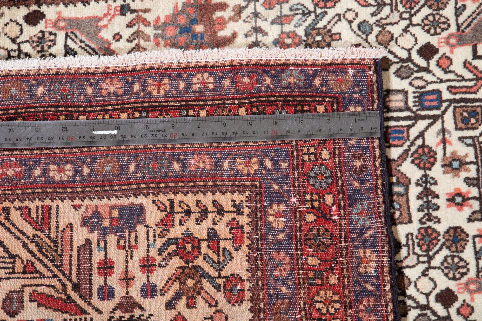 Hand-Knotted Vintage Wool Area Rug – 6' 5" x 2' 10" (195 x 87 cm) - Yasi & Fara