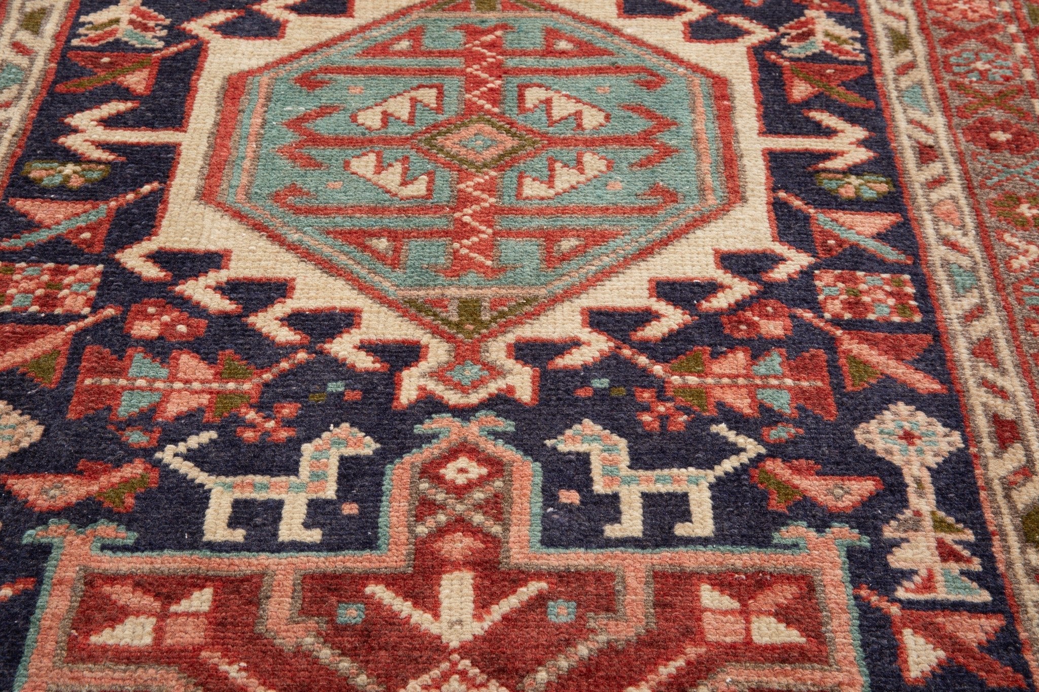 Hand-Knotted Vintage Wool Runner Rug – 10' 9" x 2' 10" (327 x 87 cm) - Yasi & Fara