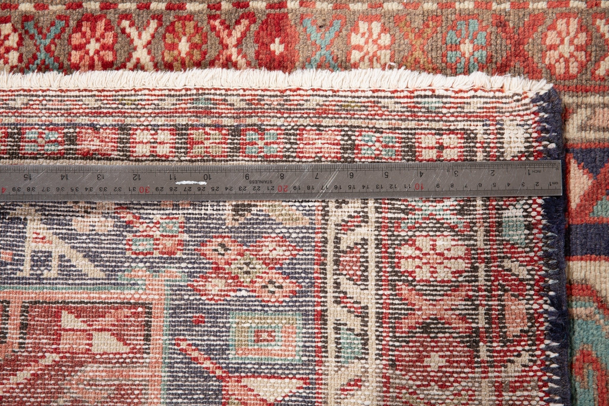 Hand-Knotted Vintage Wool Runner Rug – 10' 9" x 2' 10" (327 x 87 cm) - Yasi & Fara