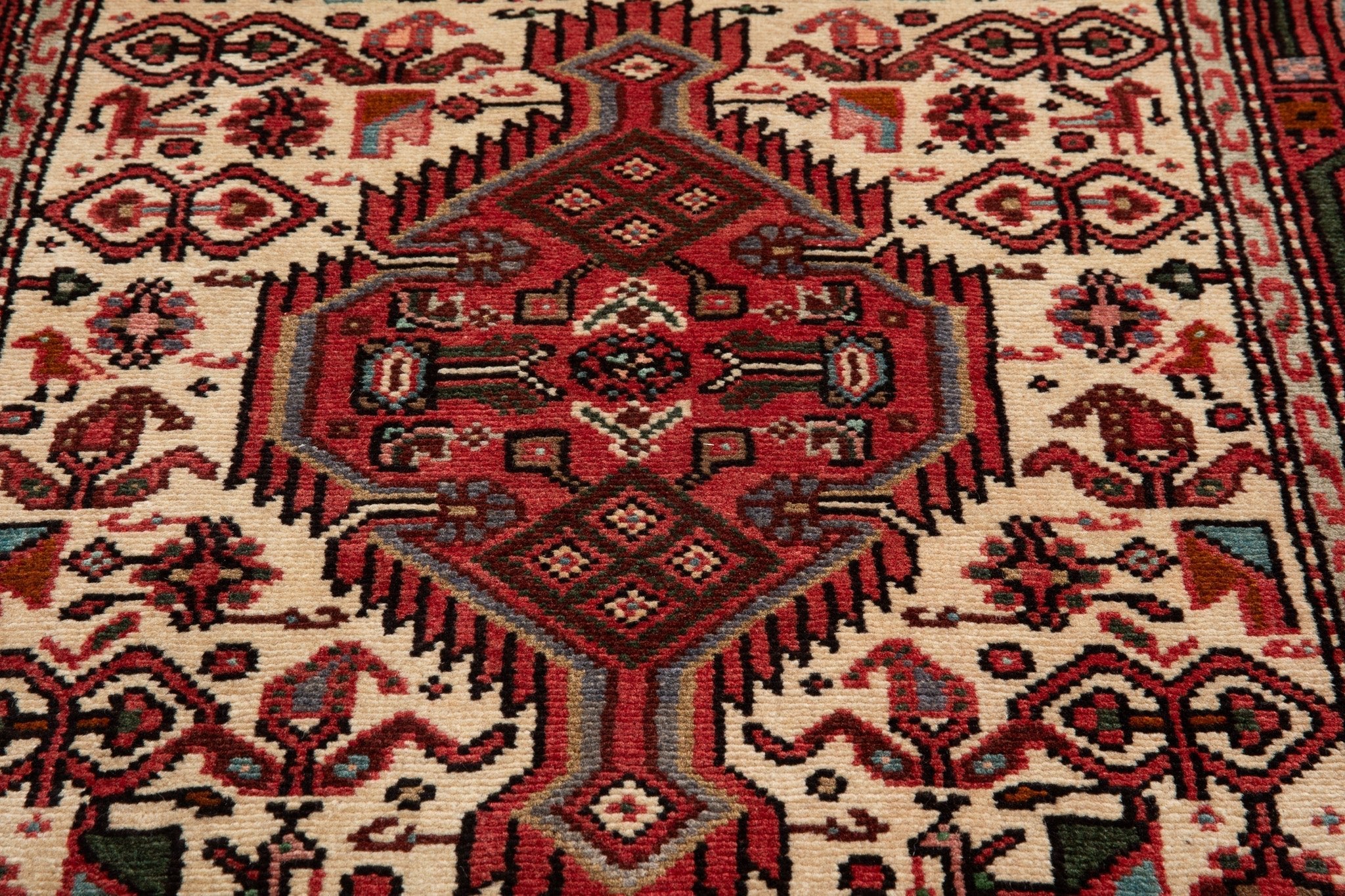 Hand-Knotted Vintage Wool Runner Rug – 10' 11" x 2' 7" (332 x 80 cm) - Yasi & Fara