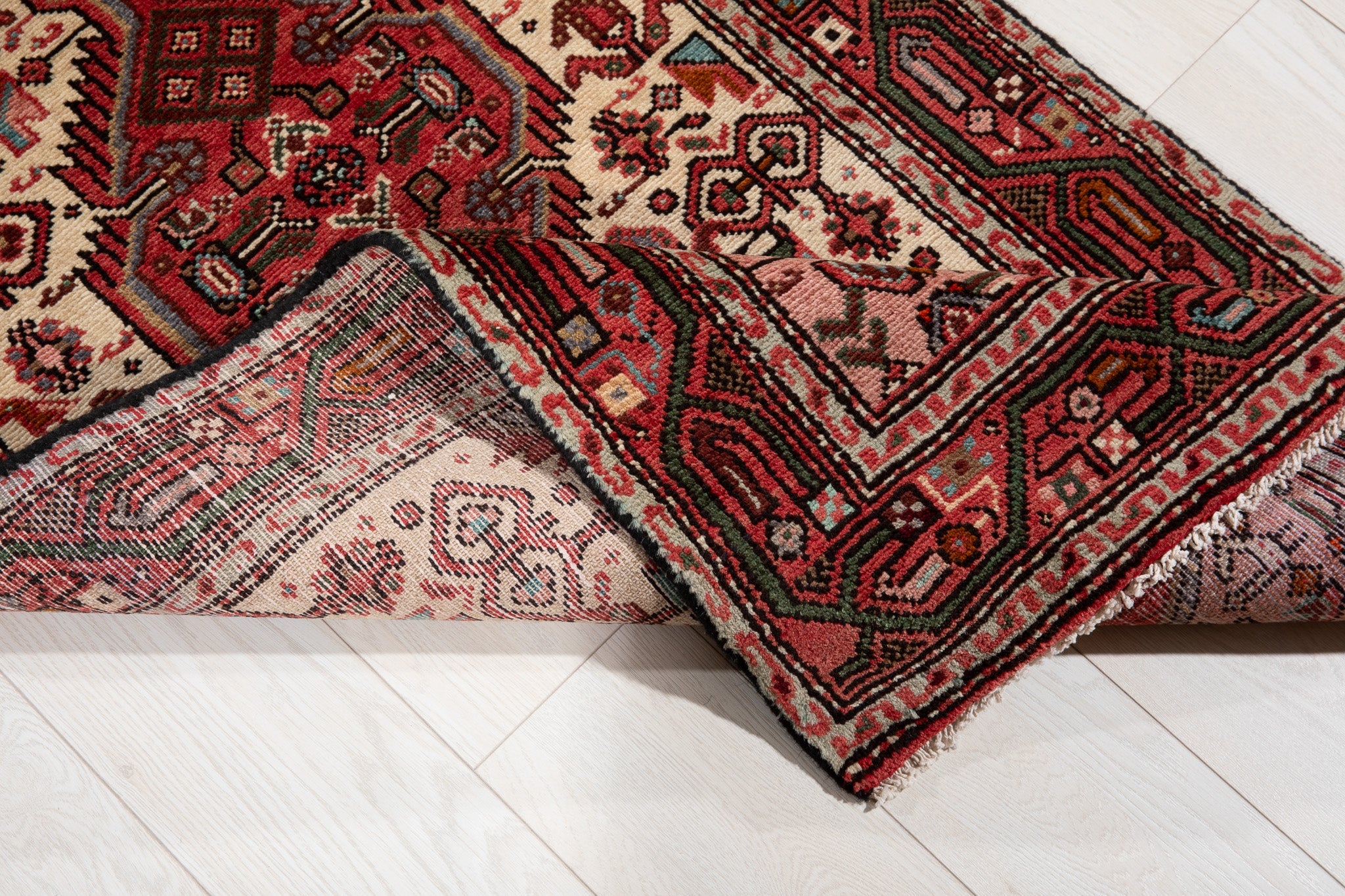 Hand-Knotted Vintage Wool Runner Rug – 10' 11" x 2' 7" (332 x 80 cm) - Yasi & Fara