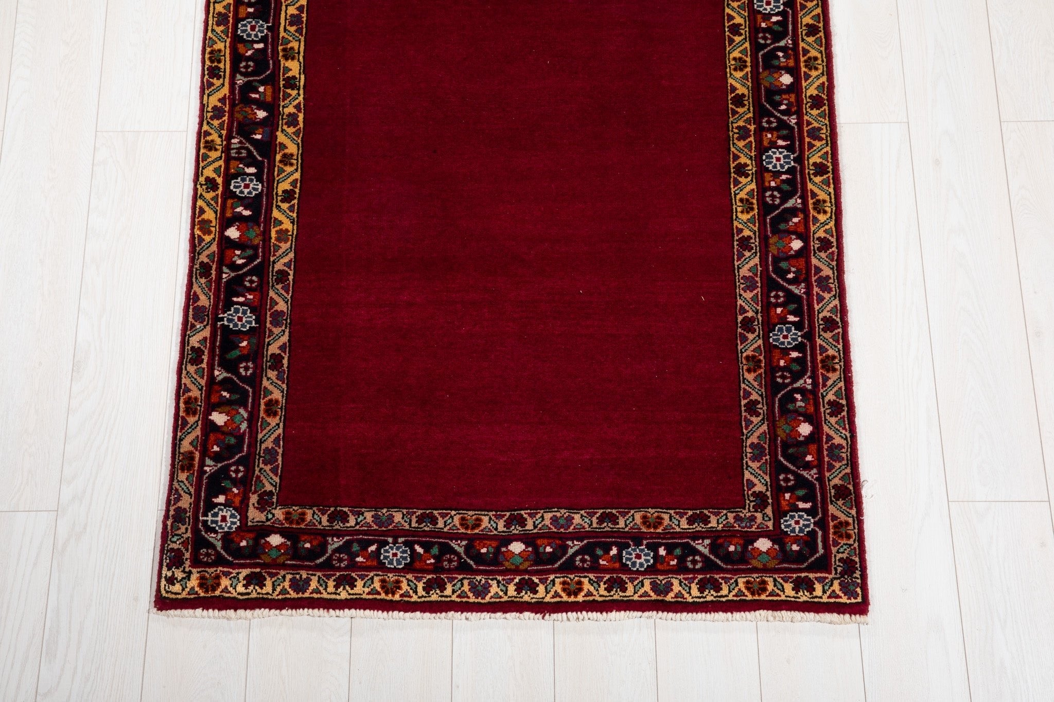 Hand-Knotted Vintage Wool Runner Rug – 13' 10" x 3' 5" (422 x 105 cm) - Yasi & Fara