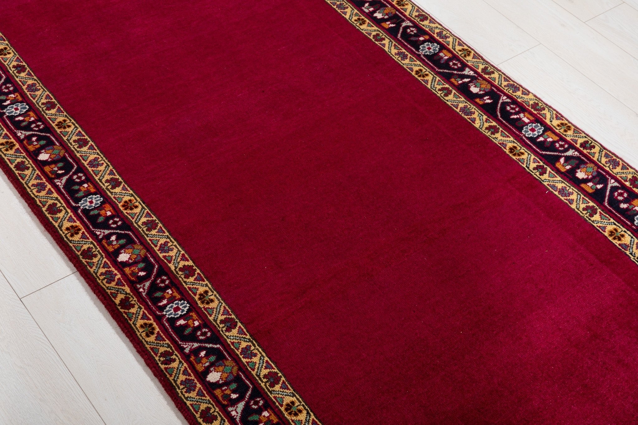Hand-Knotted Vintage Wool Runner Rug – 13' 10" x 3' 5" (422 x 105 cm) - Yasi & Fara