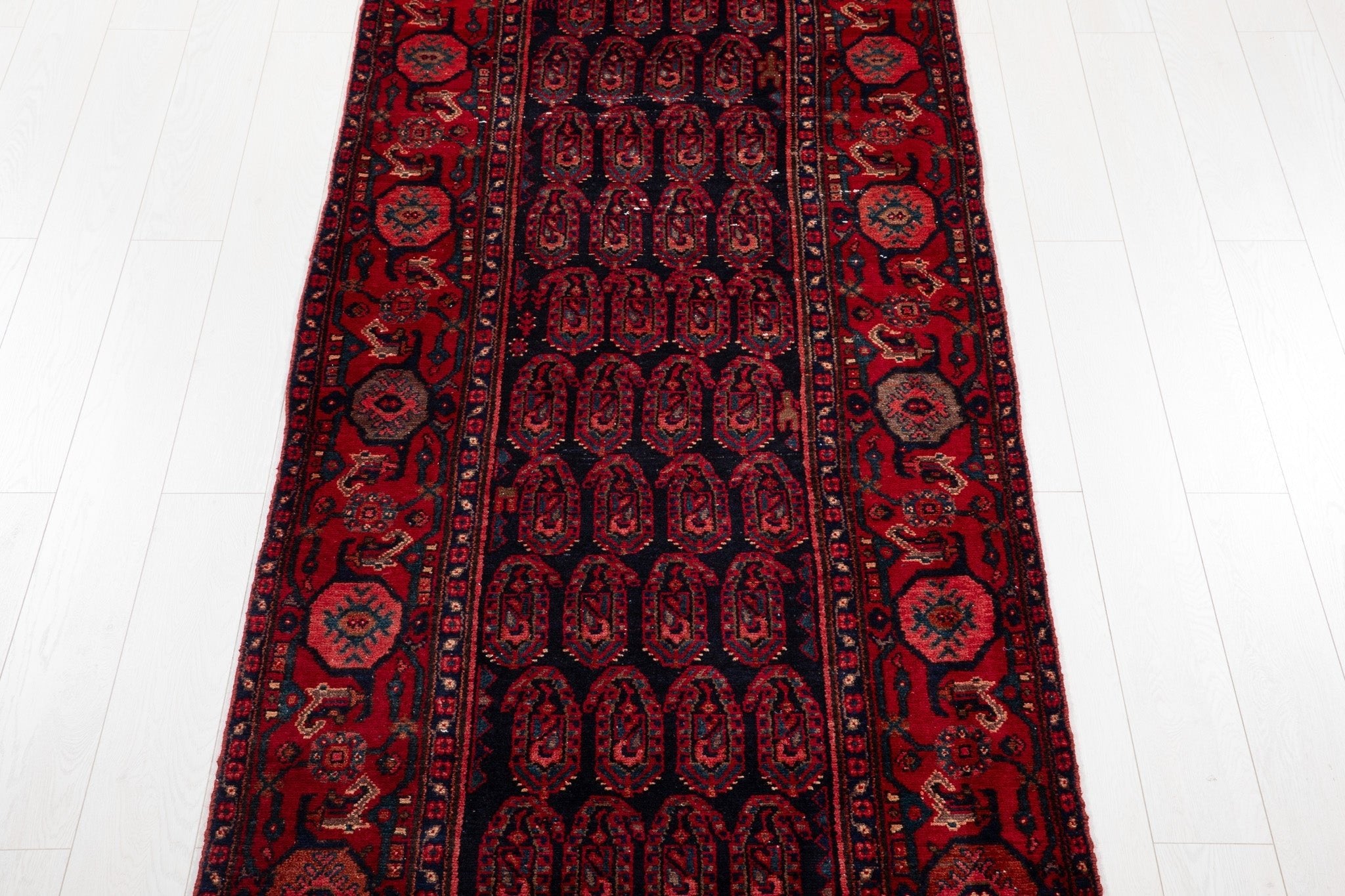 Hand-Knotted Vintage Wool Runner Rug – 16' 9" x 3' 7" (510 x 109 cm) - Yasi & Fara
