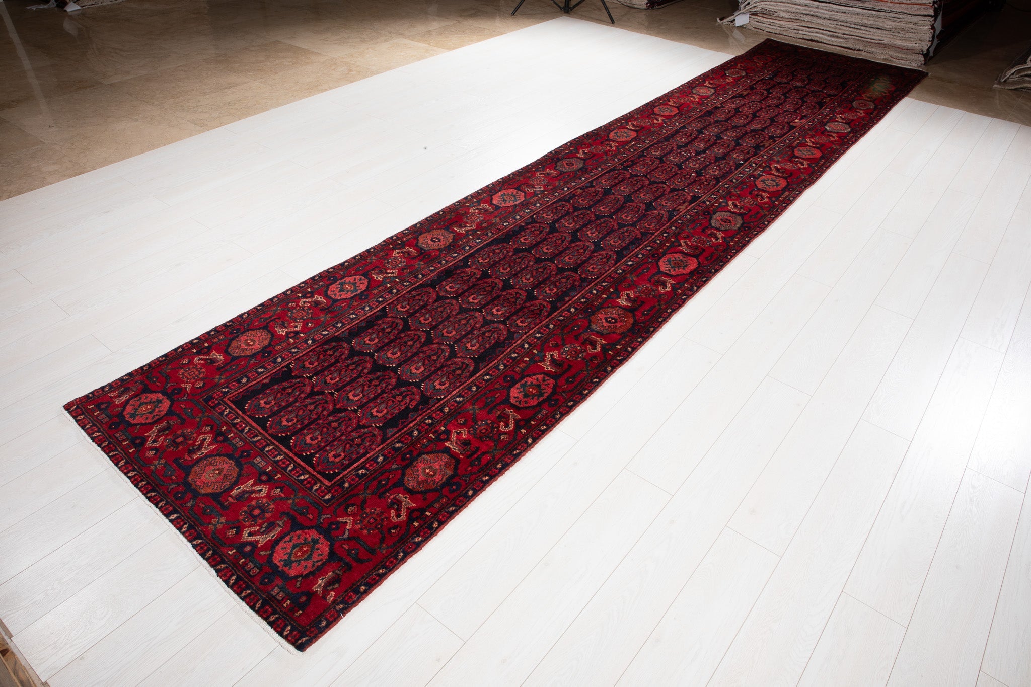 Hand-Knotted Vintage Wool Runner Rug – 16' 9" x 3' 7" (510 x 109 cm) - Yasi & Fara