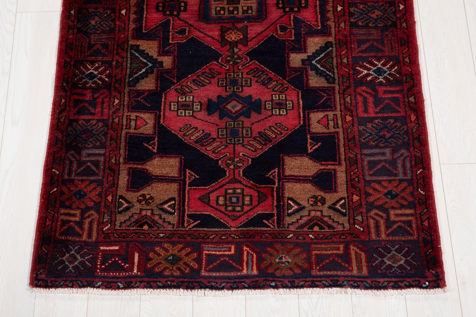Hand-Knotted Vintage Wool Runner Rug – 10' 1" x 3' 9" (308 × 114 cm) - Yasi & Fara
