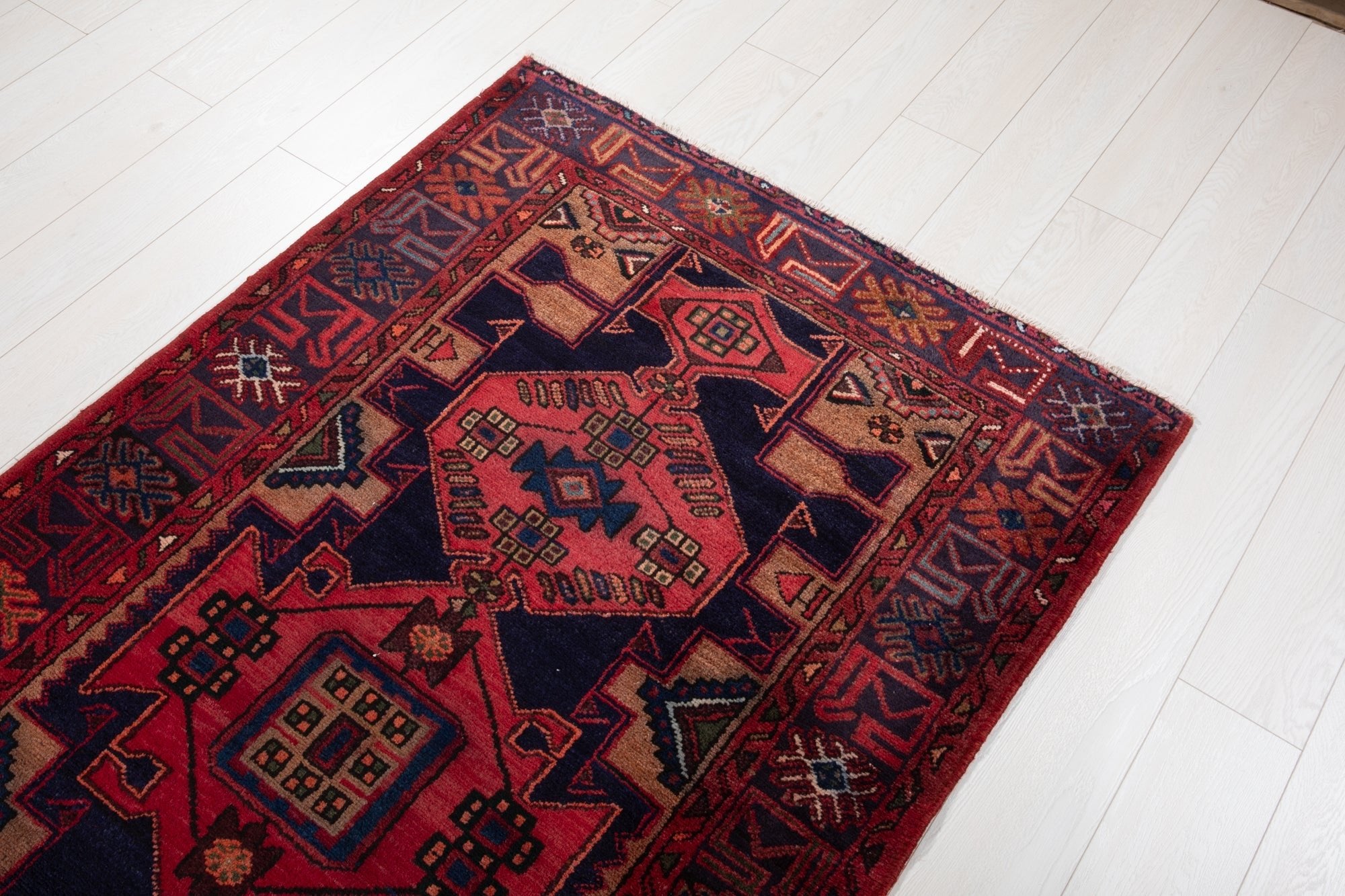Hand-Knotted Vintage Wool Runner Rug – 10' 1" x 3' 9" (308 × 114 cm) - Yasi & Fara